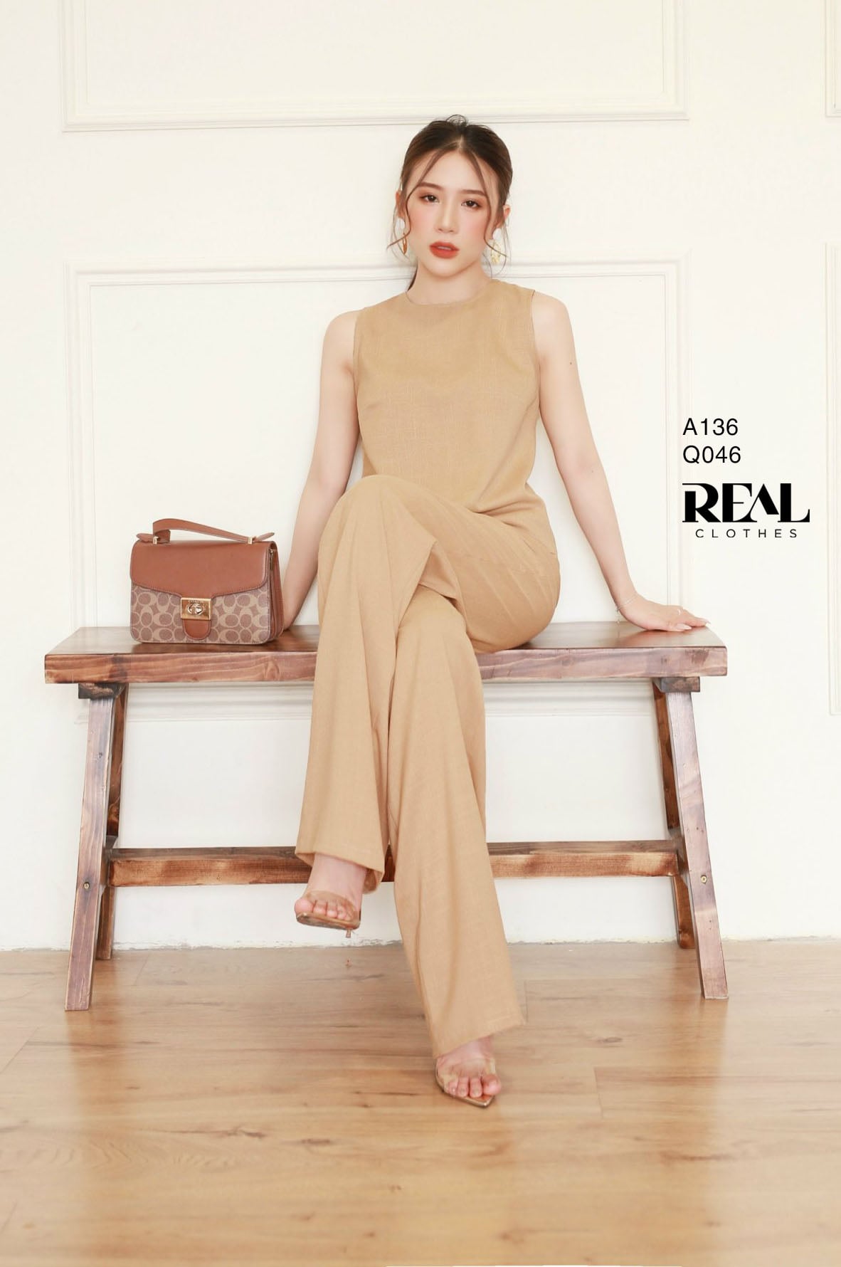 Quần suông linen cafe sữa