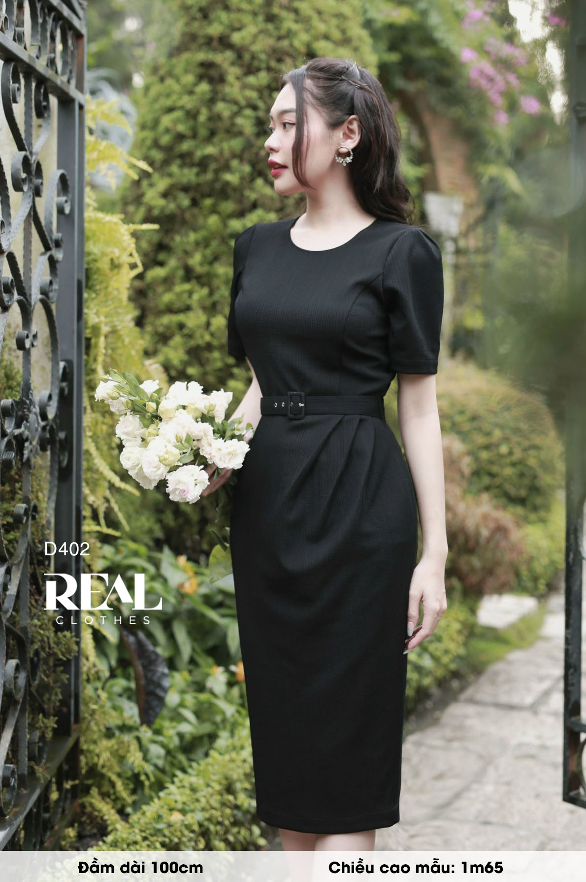 Đầm Diana đen (kèm belt) SALE