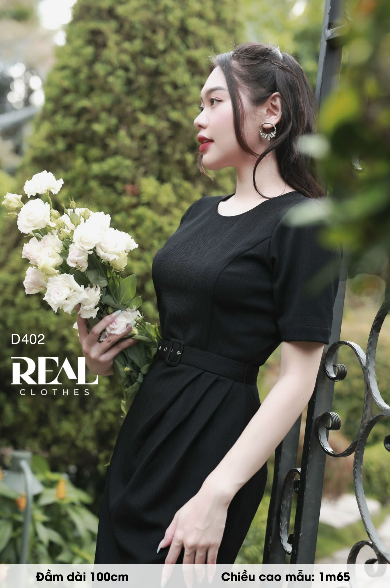 Đầm Diana đen (kèm belt) SALE