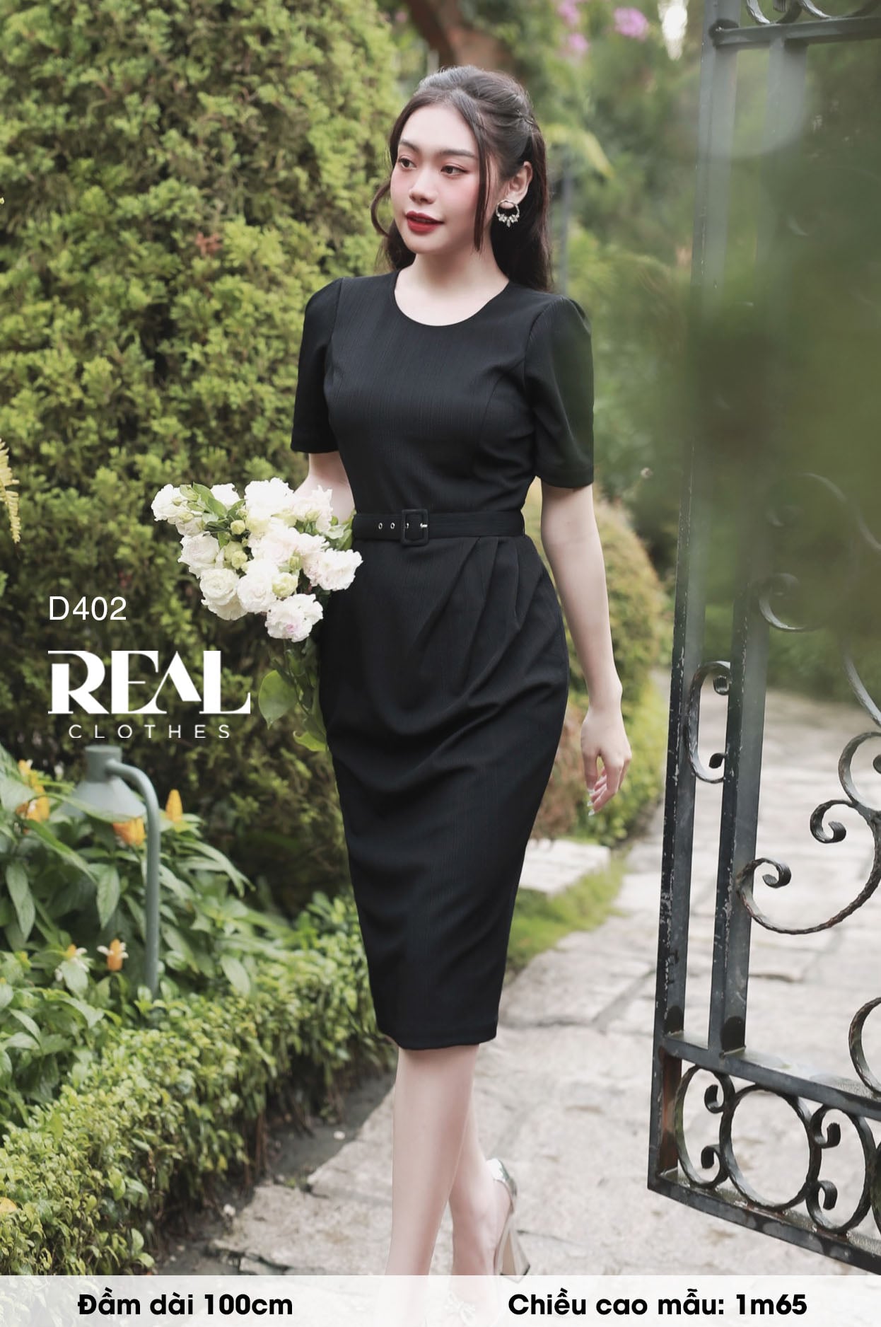 Đầm Diana đen (kèm belt) SALE