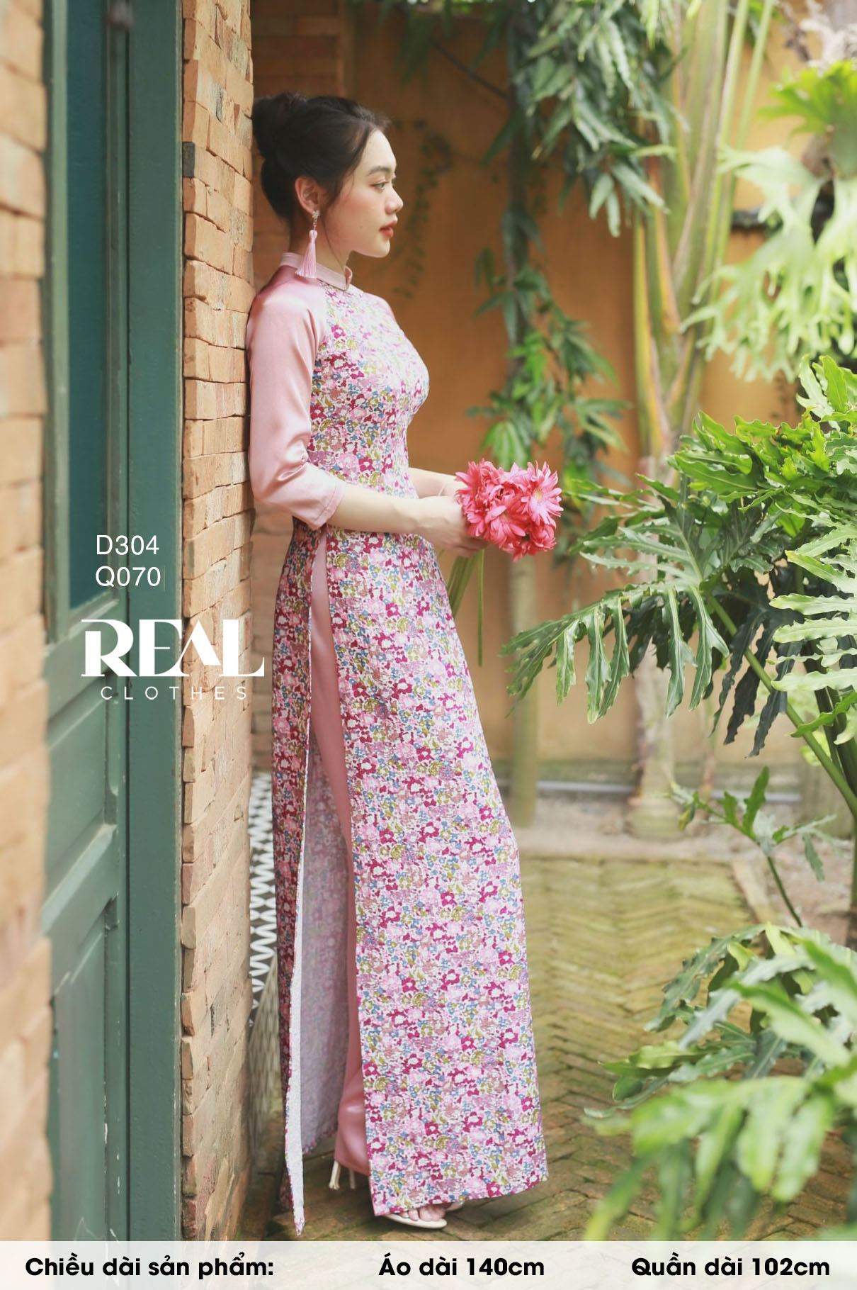 Áo dài truyền thống Ngọc Diệp hồng