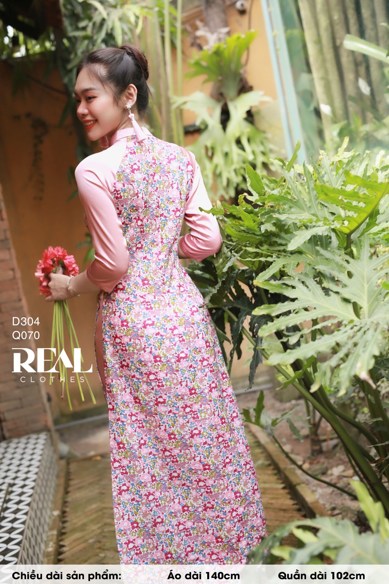 Áo dài truyền thống Ngọc Diệp hồng