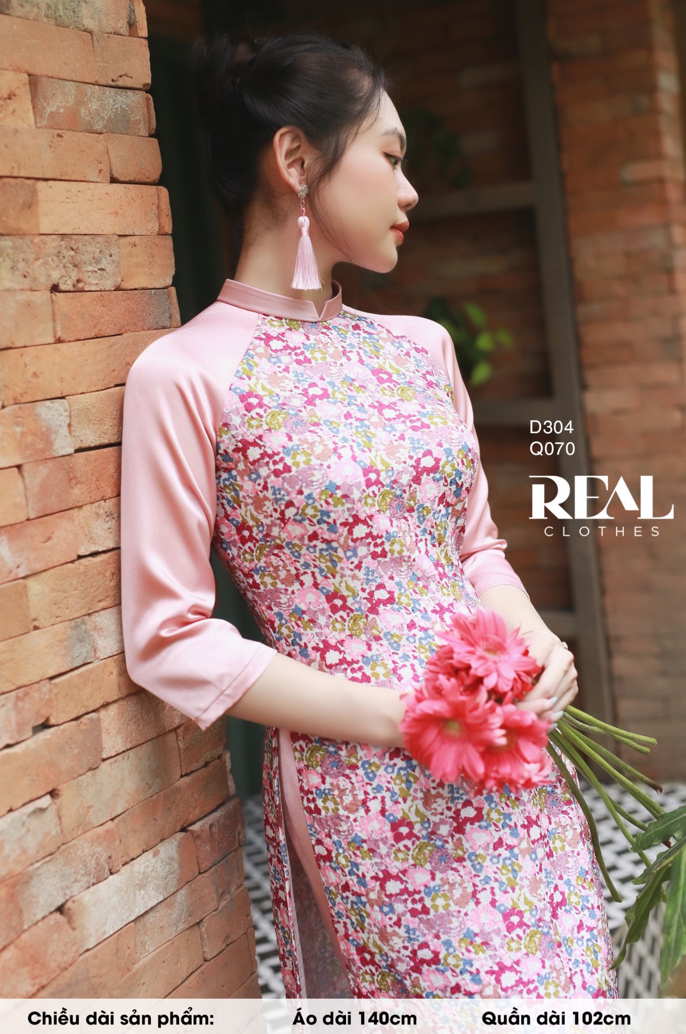 Áo dài truyền thống Ngọc Diệp hồng