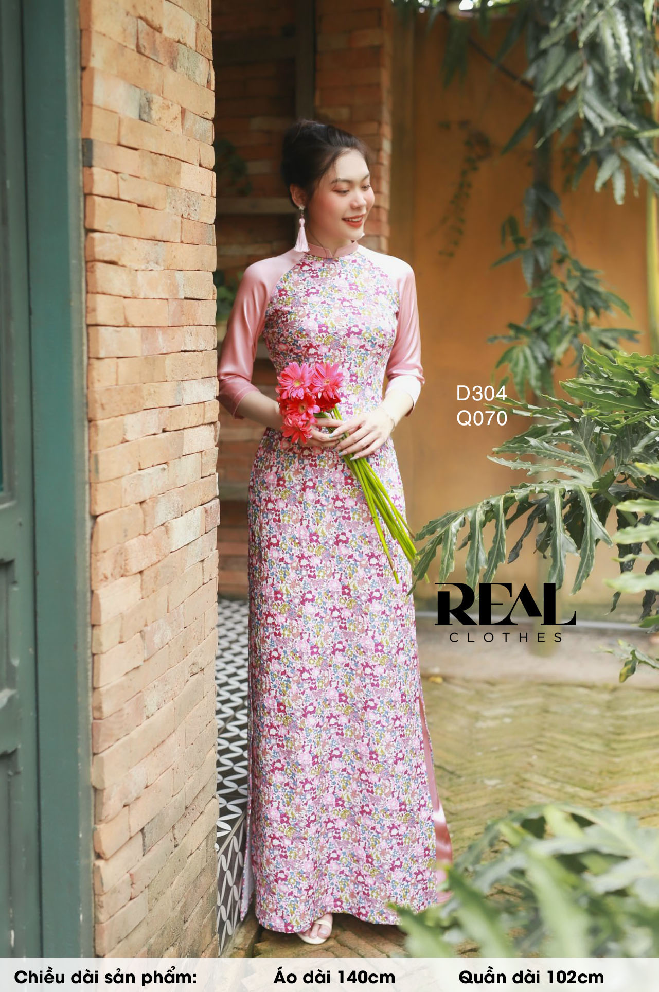 Áo dài truyền thống Ngọc Diệp hồng