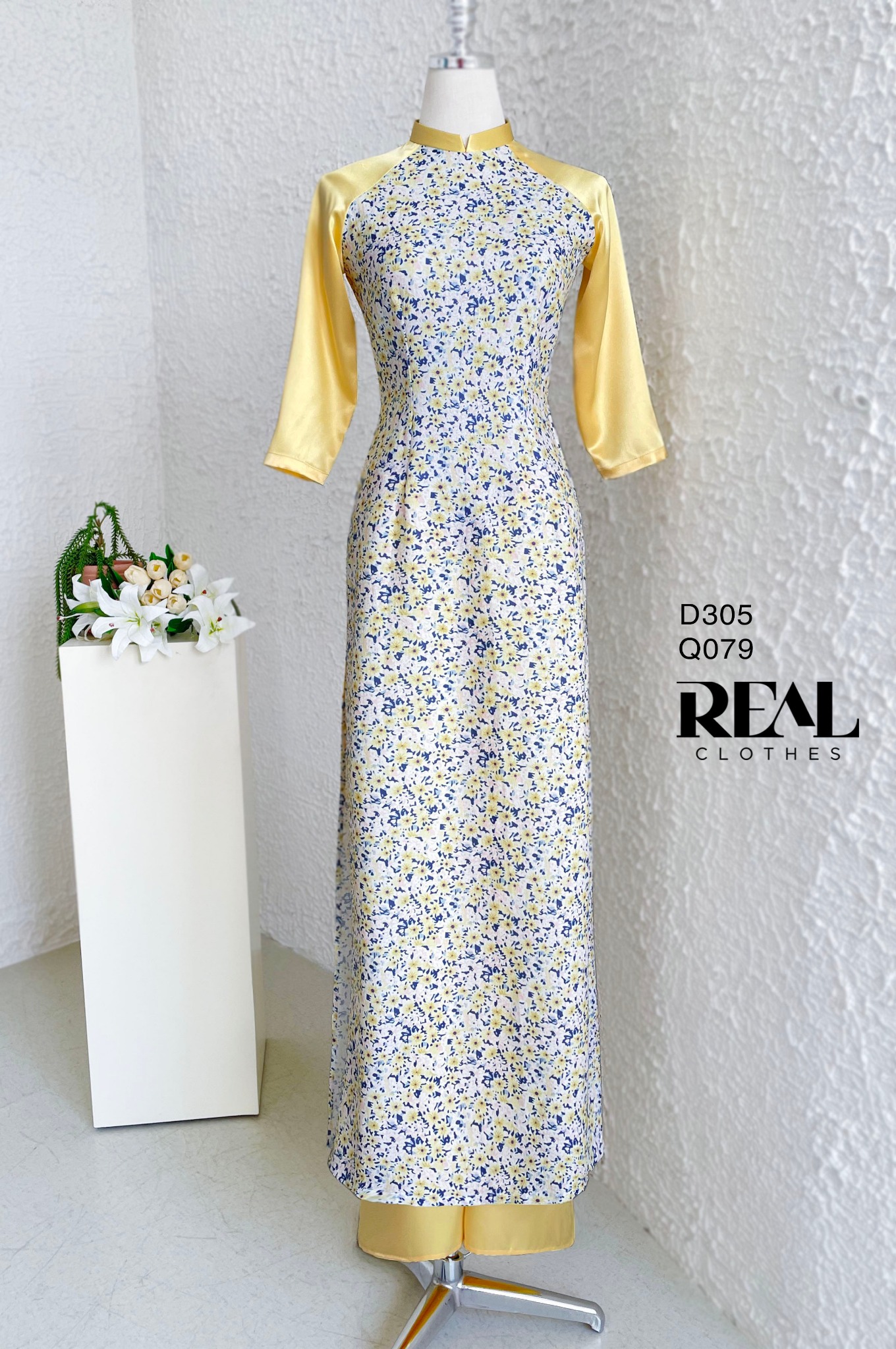 Áo dài truyền thống Ngọc Diệp vàng