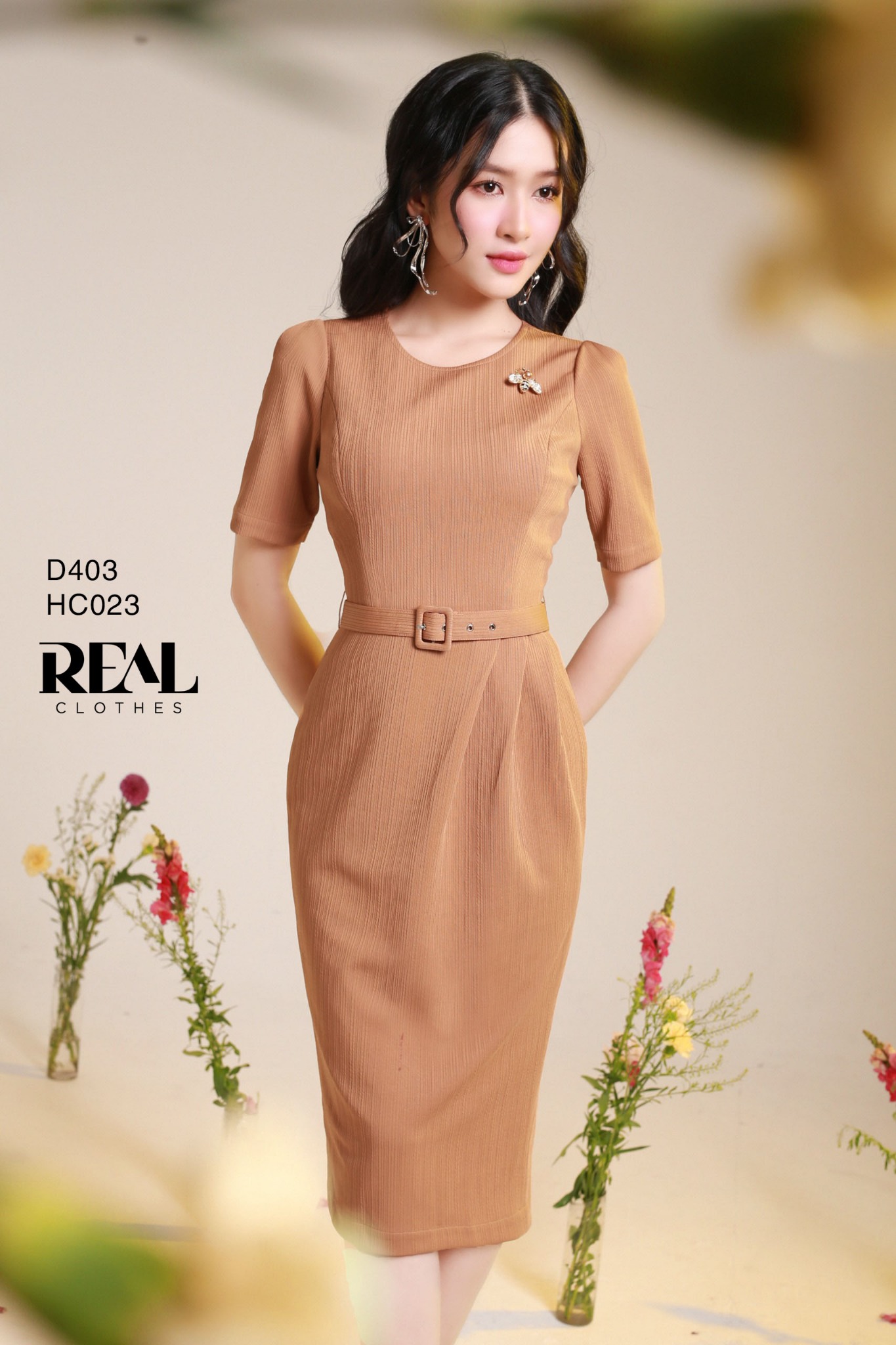 Đầm Diana cafe sữa (kèm belt) SALE