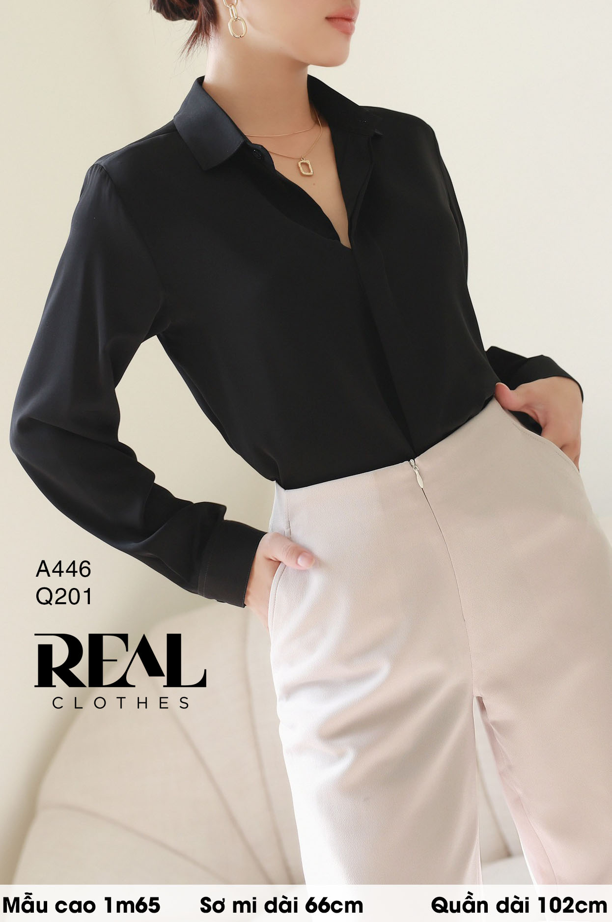 Quần suông cindy kem