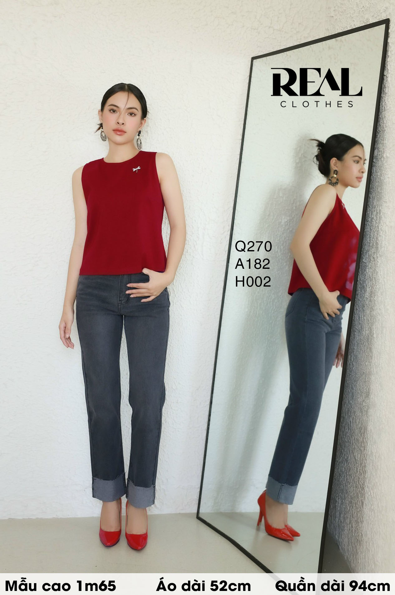 Áo linen đỏ đô SALE