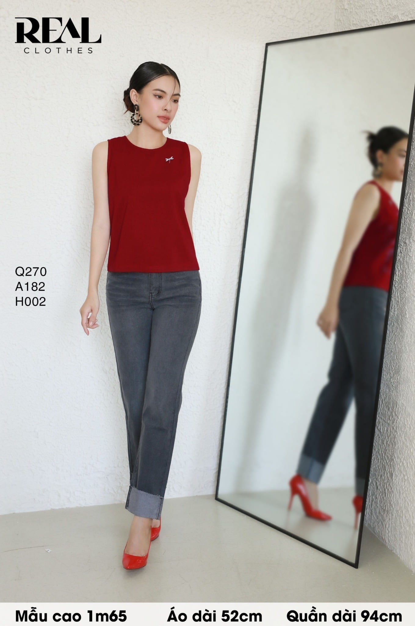 Áo linen đỏ đô SALE