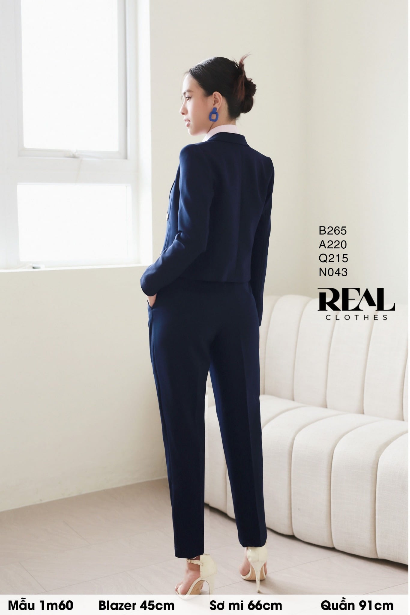 Quần lưng cao cindy xanh đen SALE - size XS