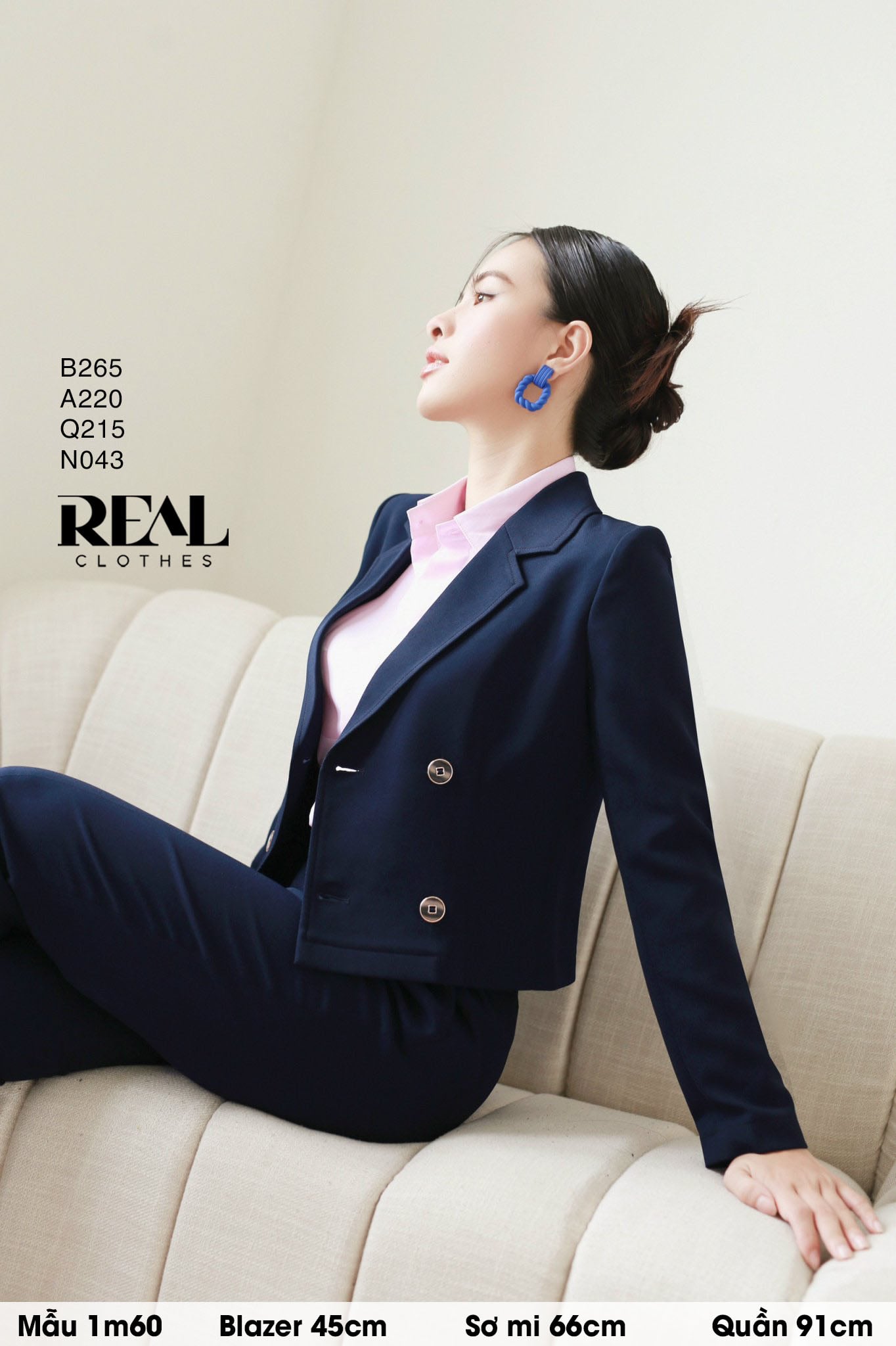 Quần lưng cao cindy xanh đen SALE - size XS