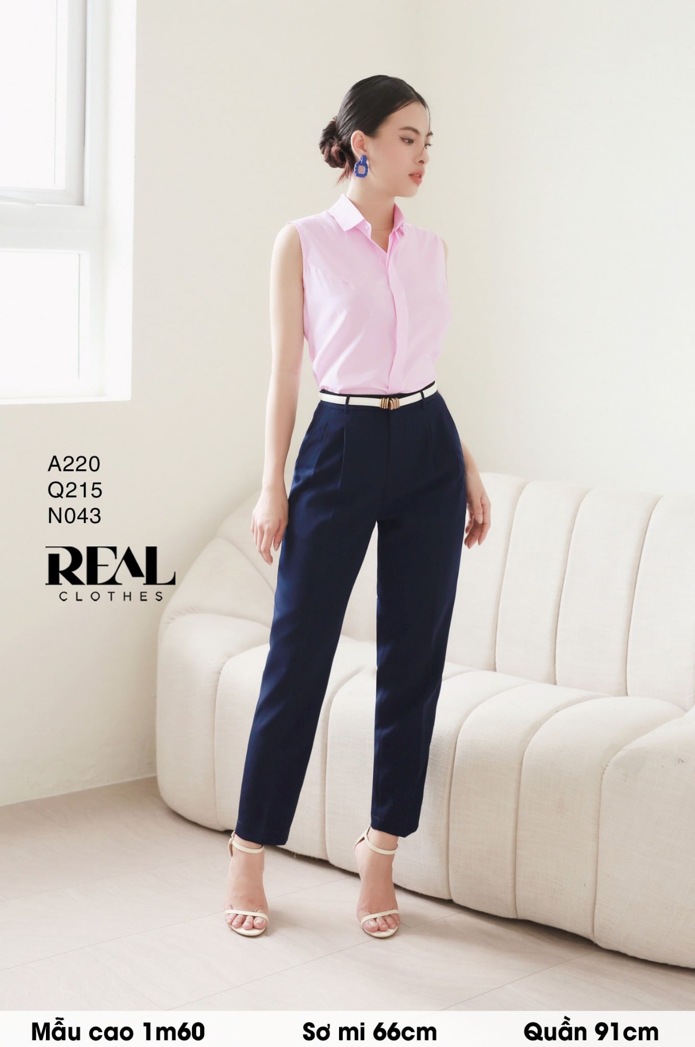 Quần lưng cao cindy xanh đen SALE - size XS