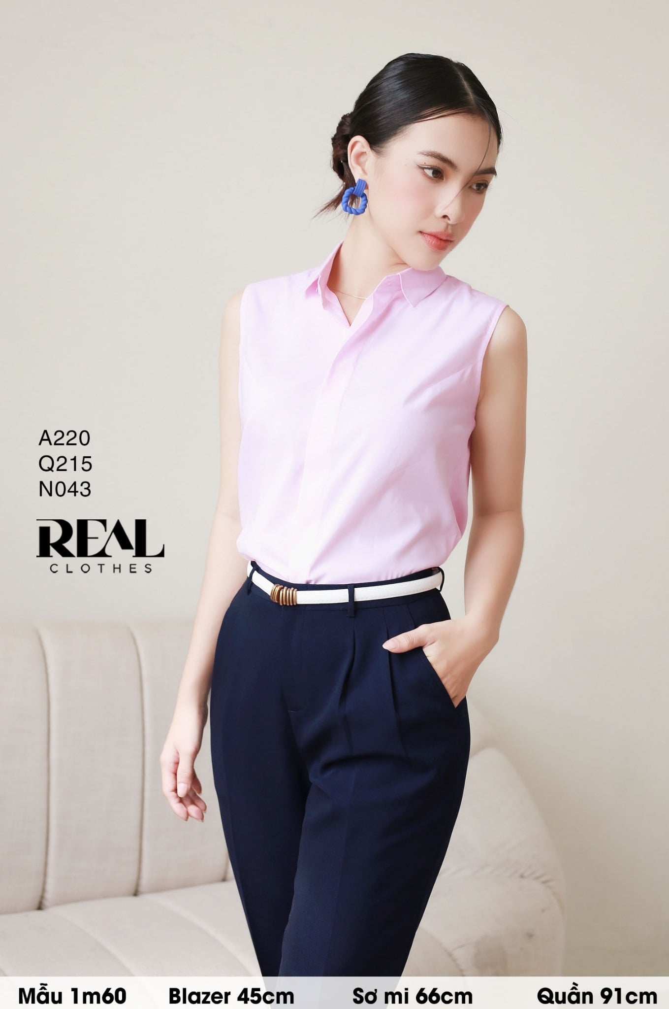Quần lưng cao cindy xanh đen SALE - size XS