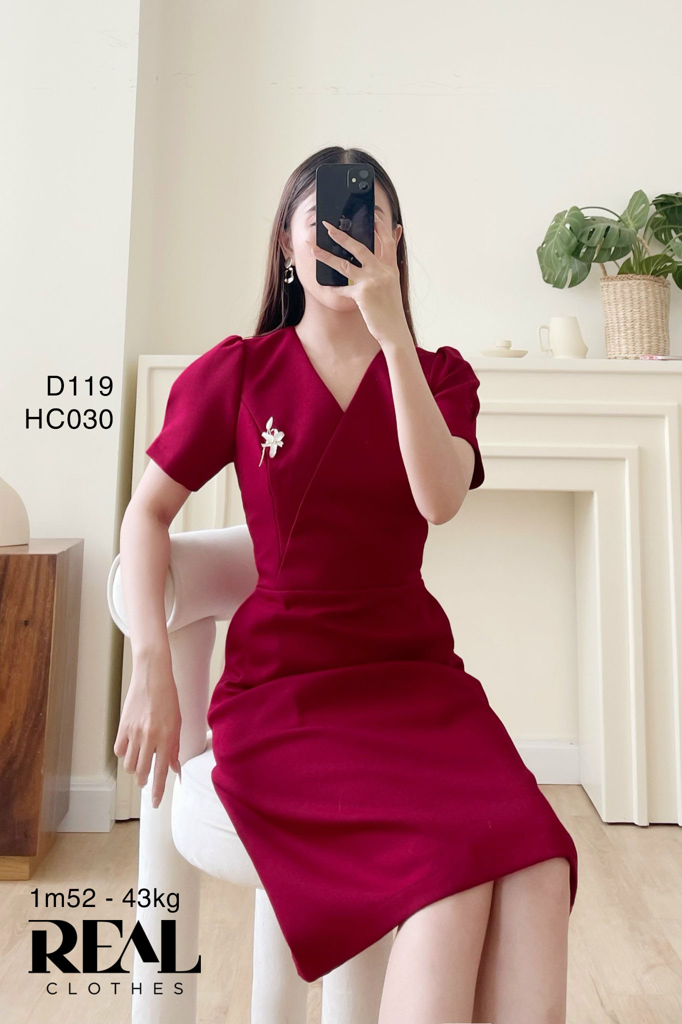 Đầm Linda đỏ đô SALE - size XS