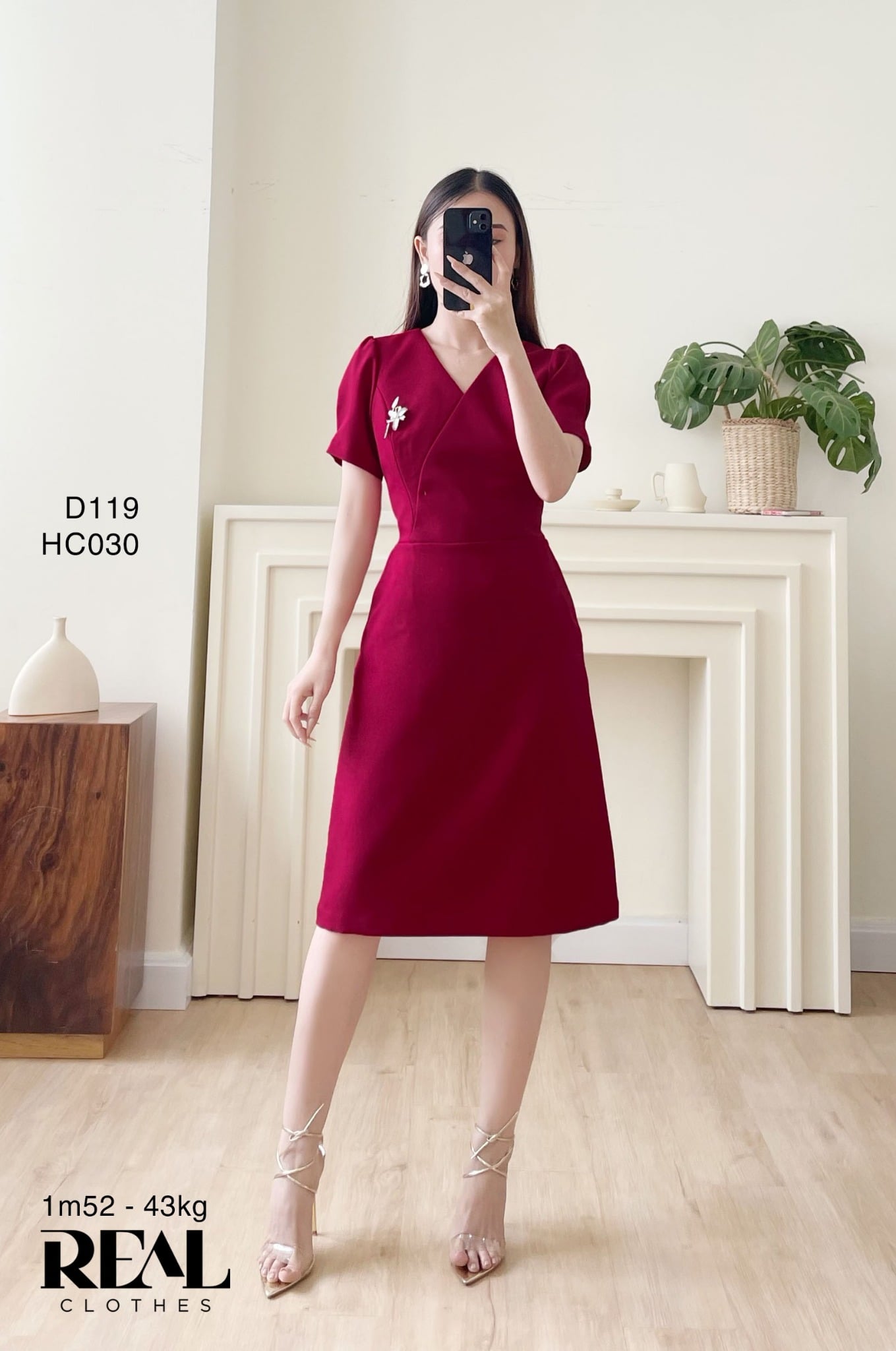Đầm Linda đỏ đô SALE - size XS