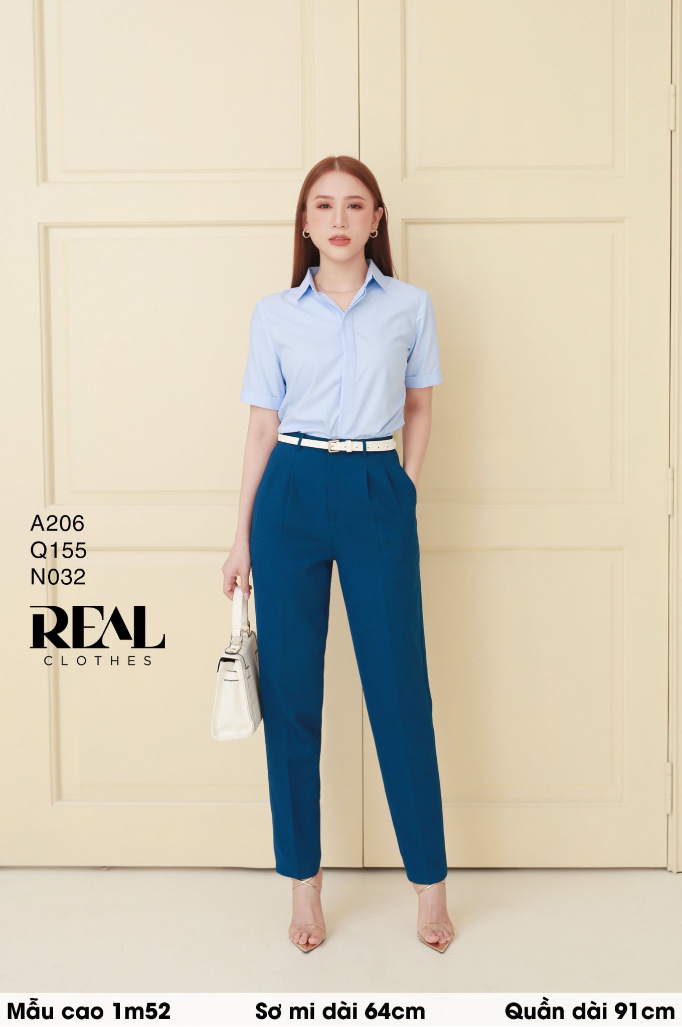 Sơ mi lụa sồi blue tay đủ