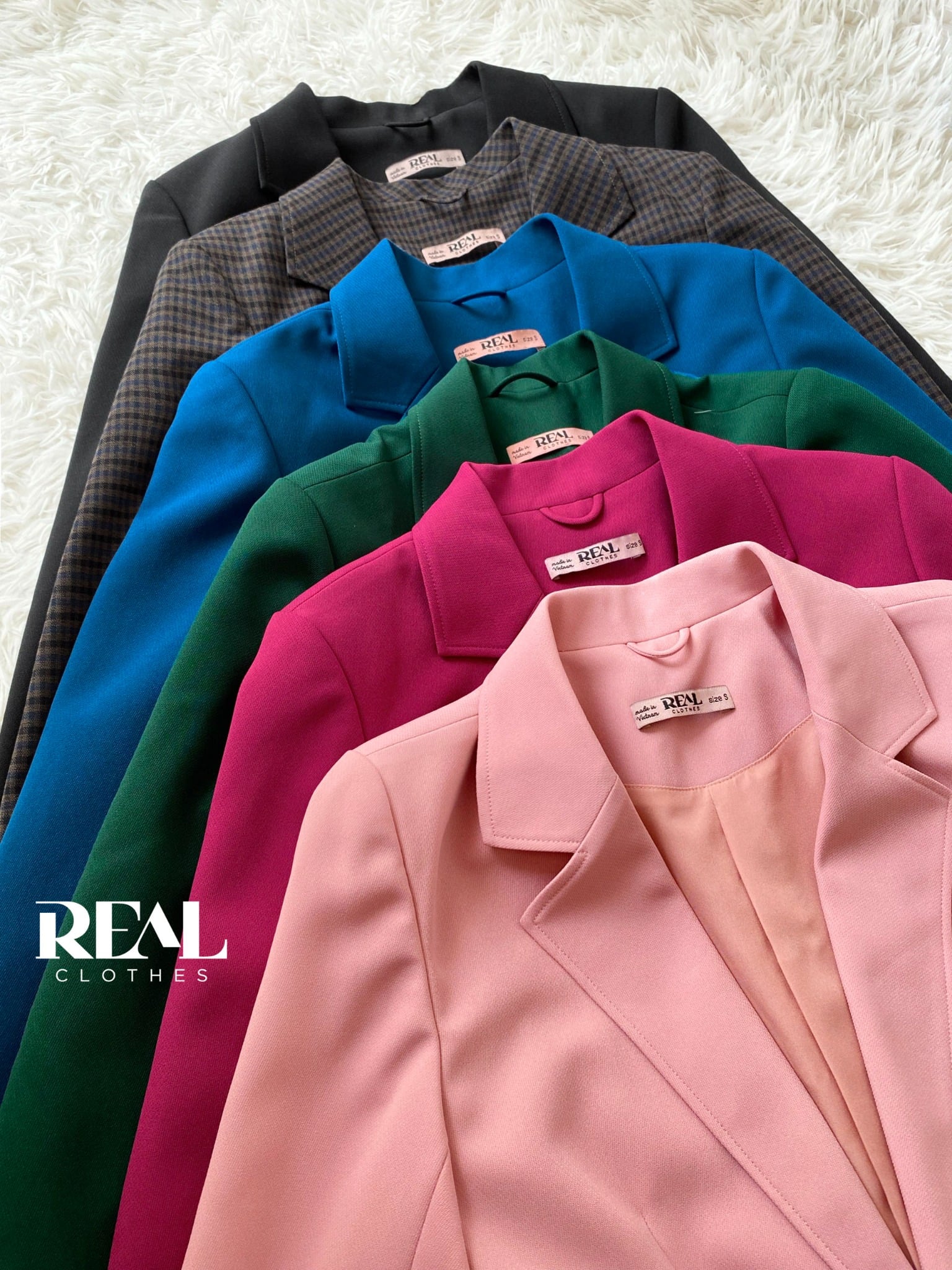 Blazer 2 lớp hồng cẩm