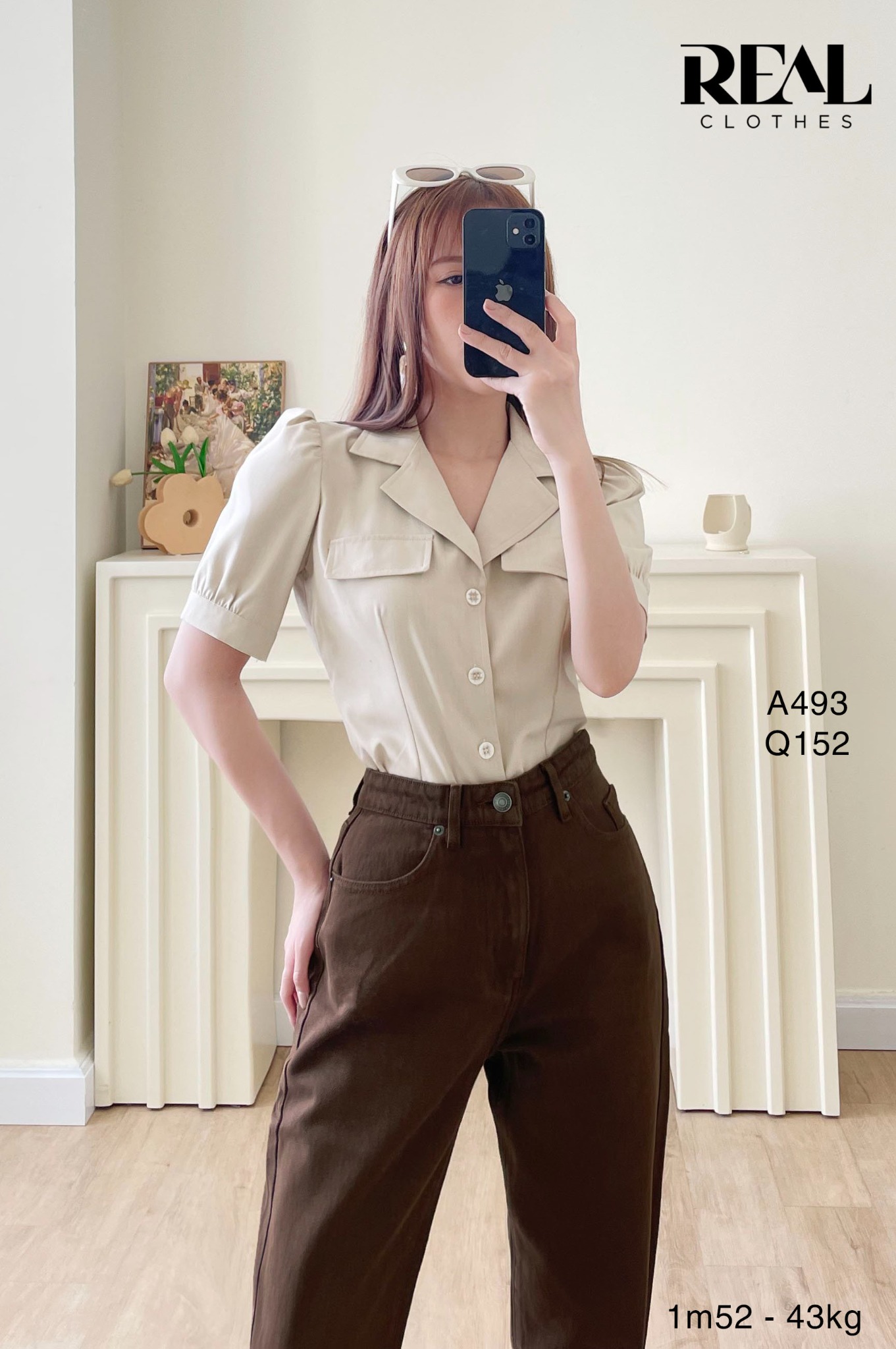 Quần Jeans baggy nâu SALE