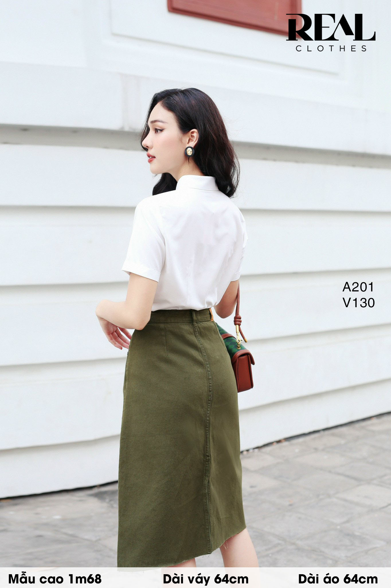 Sơ mi lụa sồi trắng tay đủ