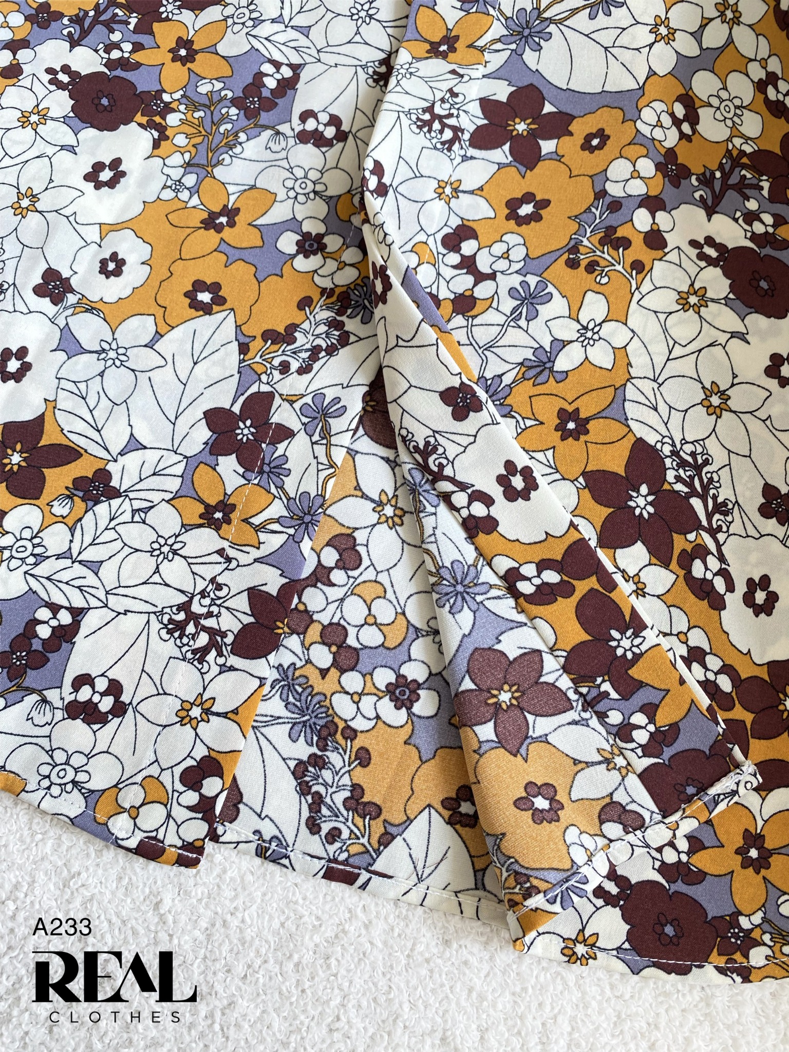 Sơ mi hoa nâu size FINAL SALE - size XS