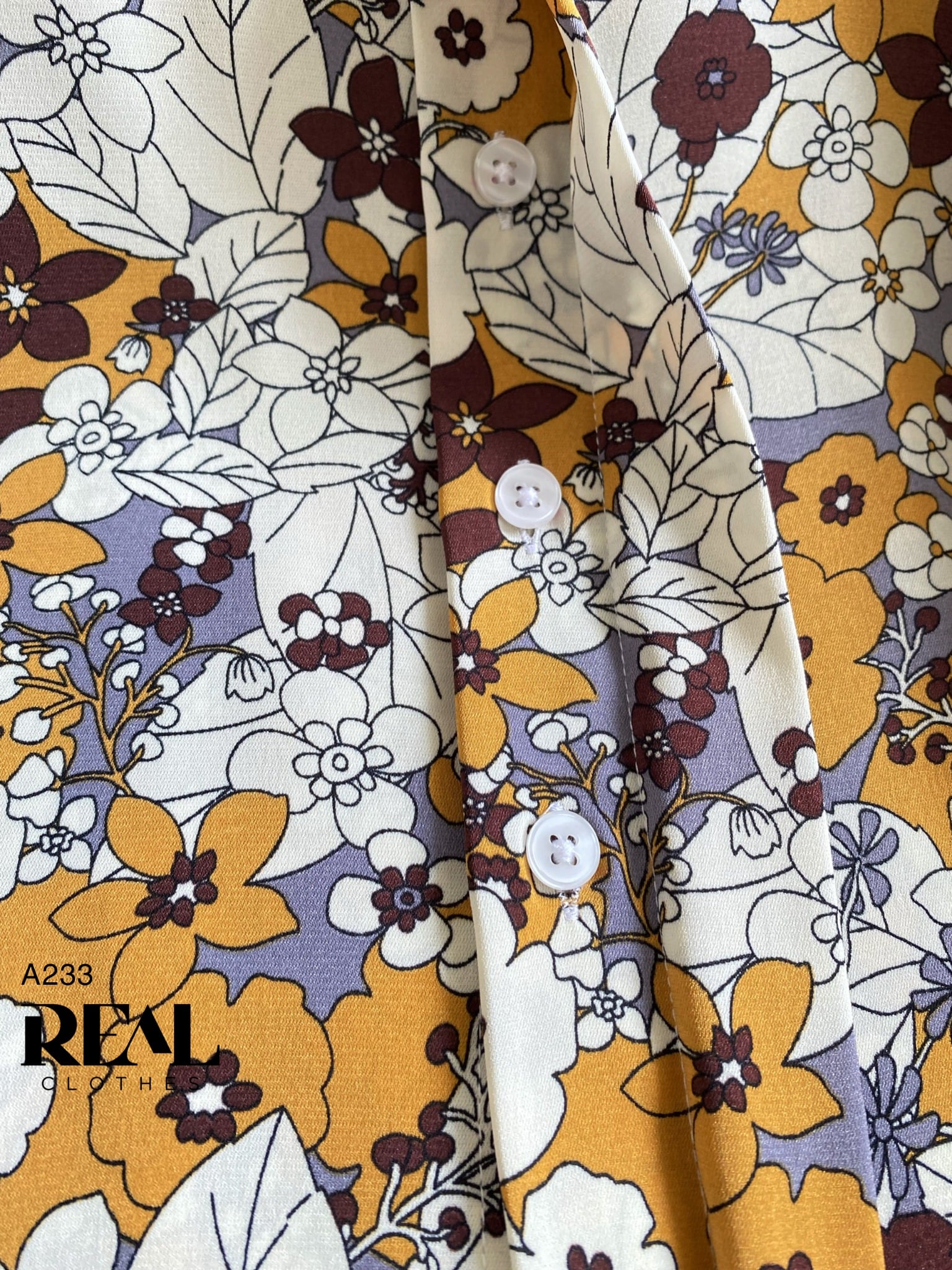 Sơ mi hoa nâu size FINAL SALE - size XS