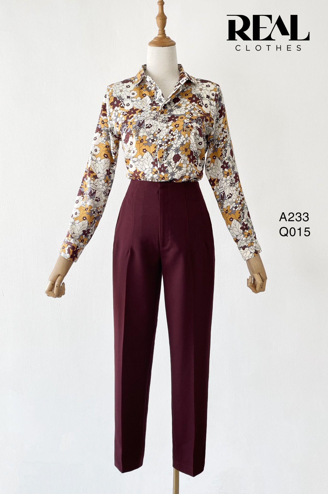 Sơ mi hoa nâu size FINAL SALE - size XS