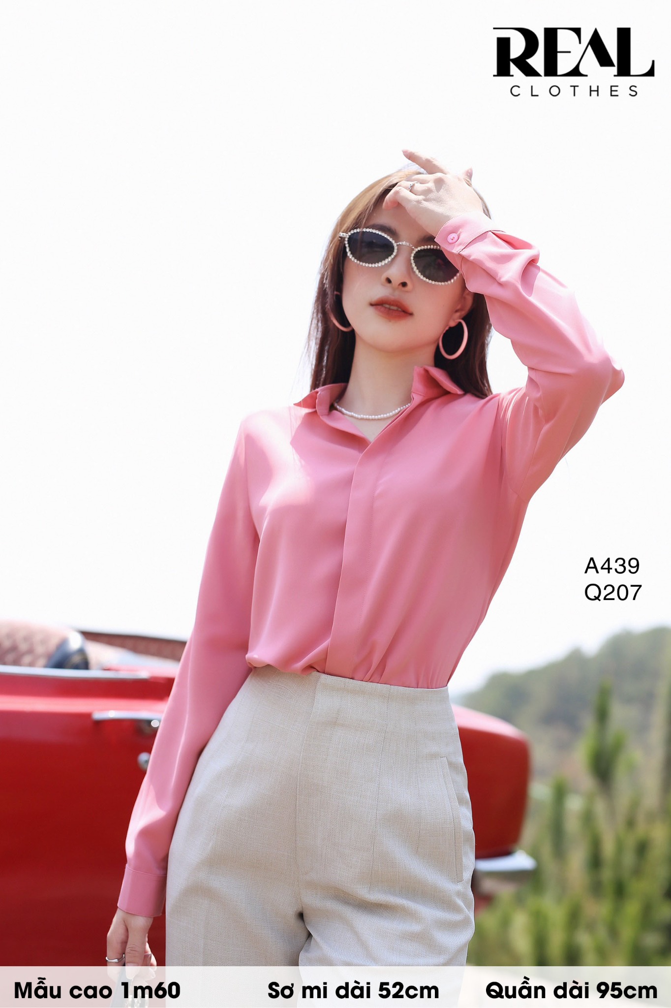 Sơ mi cổ mềm hồng dâu MỚI