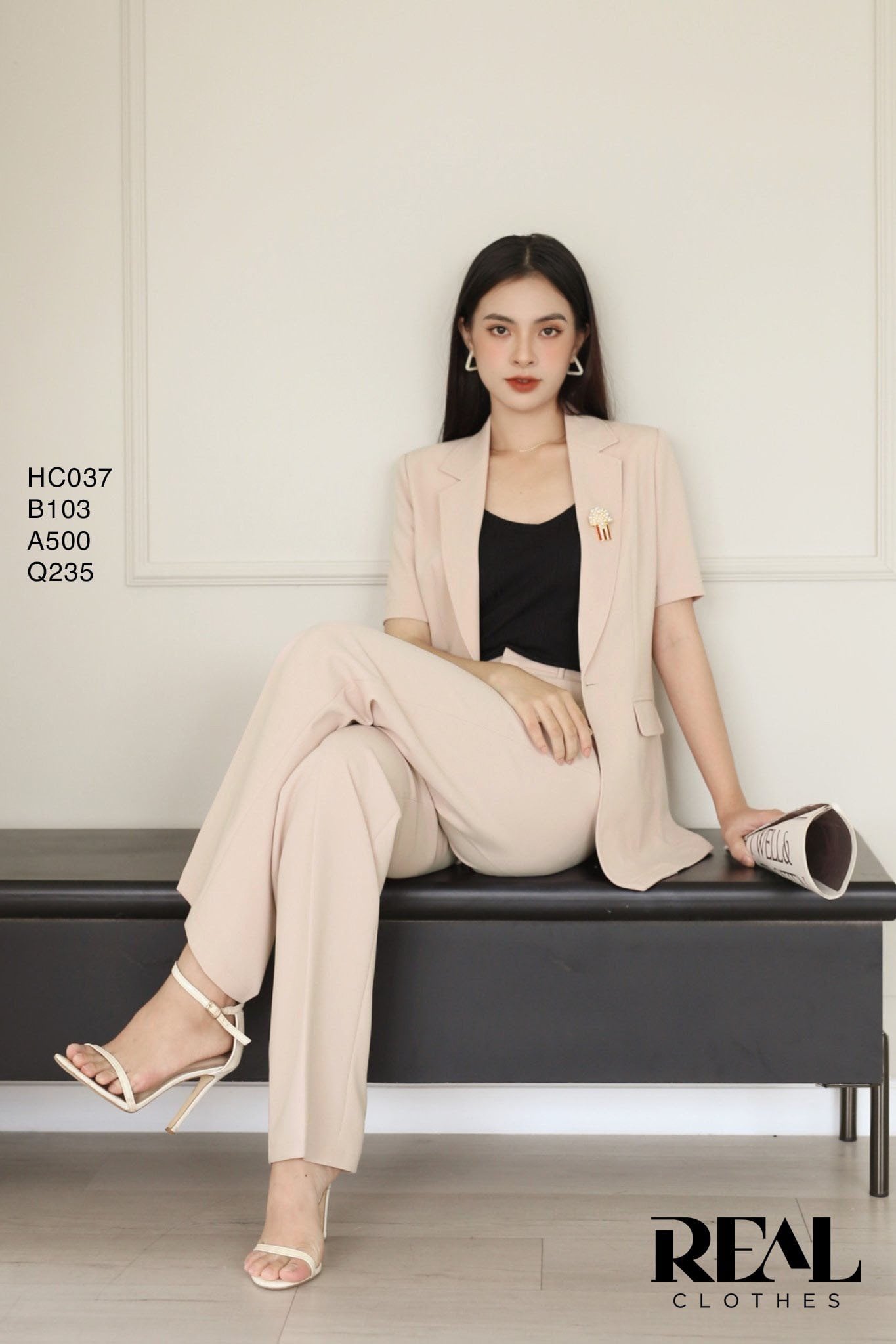 Quần suông Paris nude