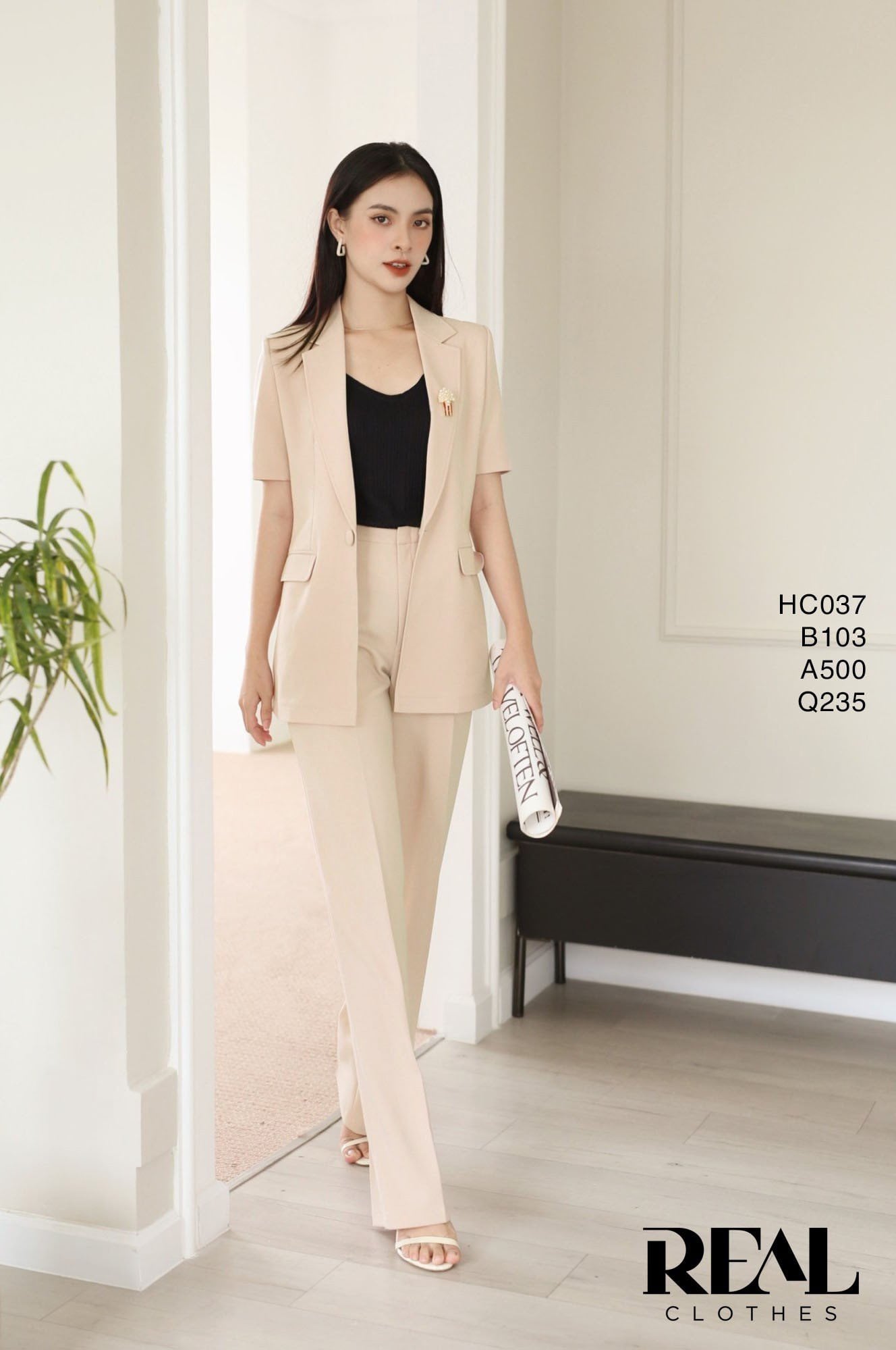 Quần suông Paris nude