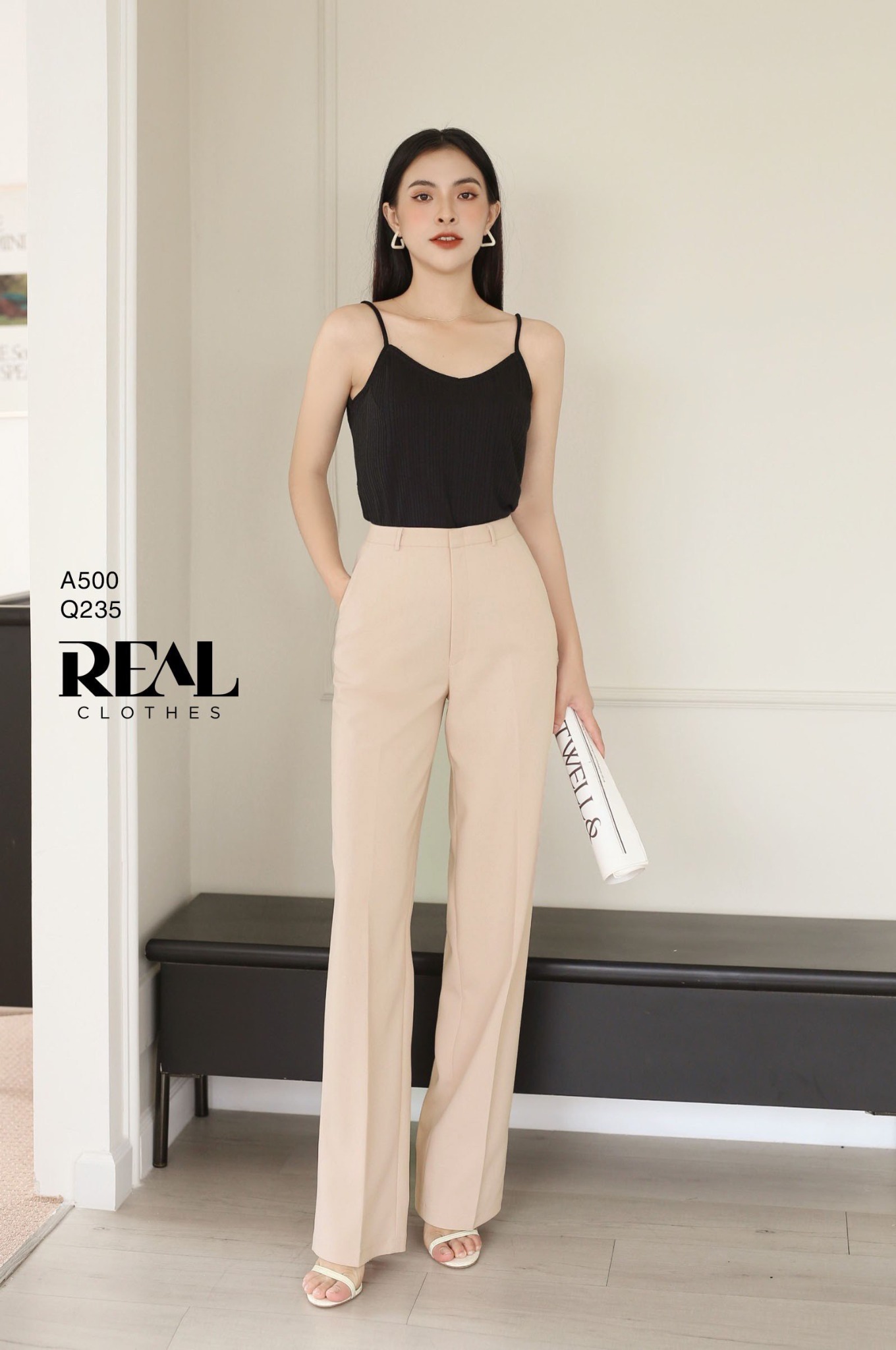 Quần suông Paris nude