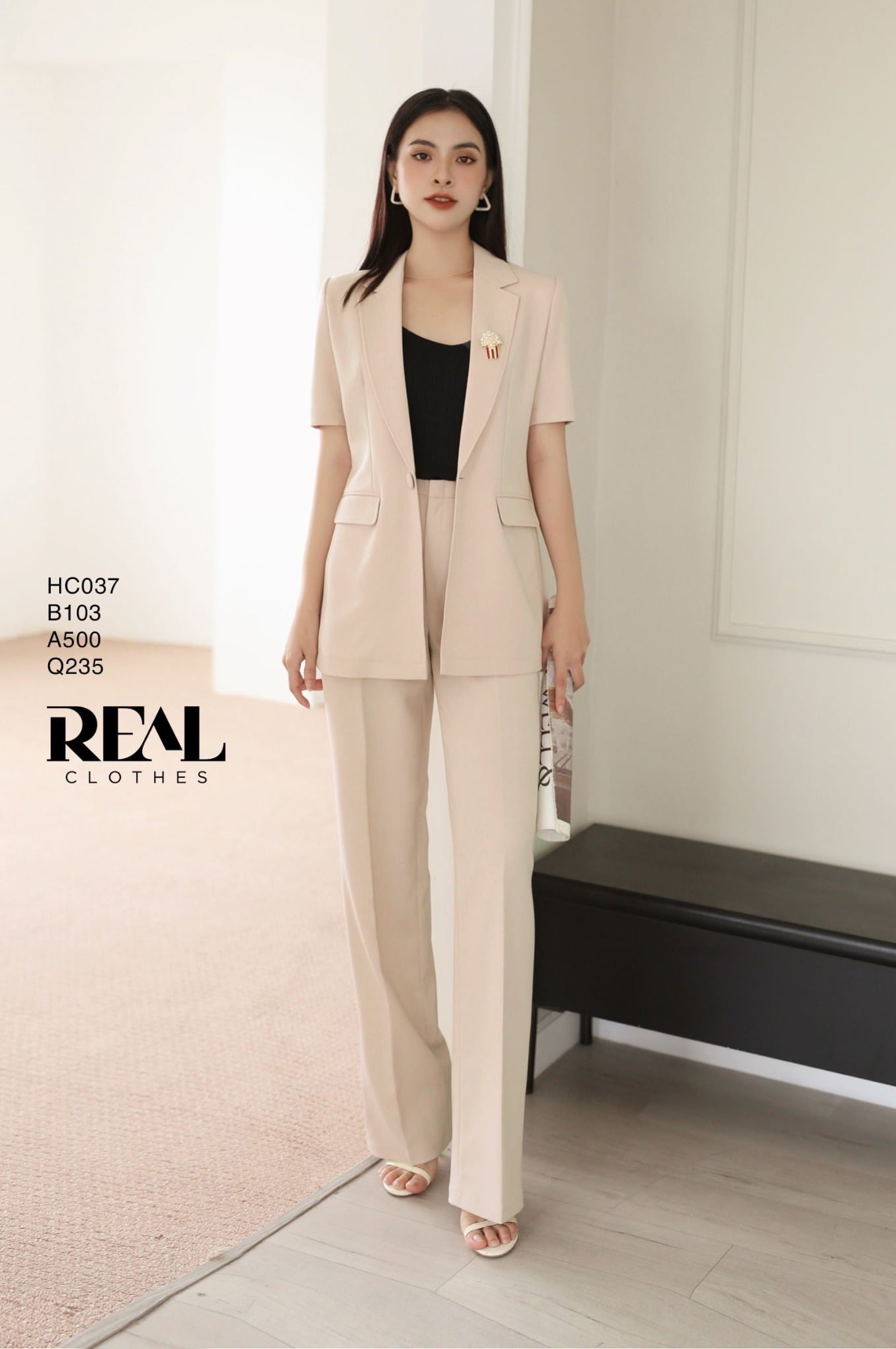 Quần suông Paris nude