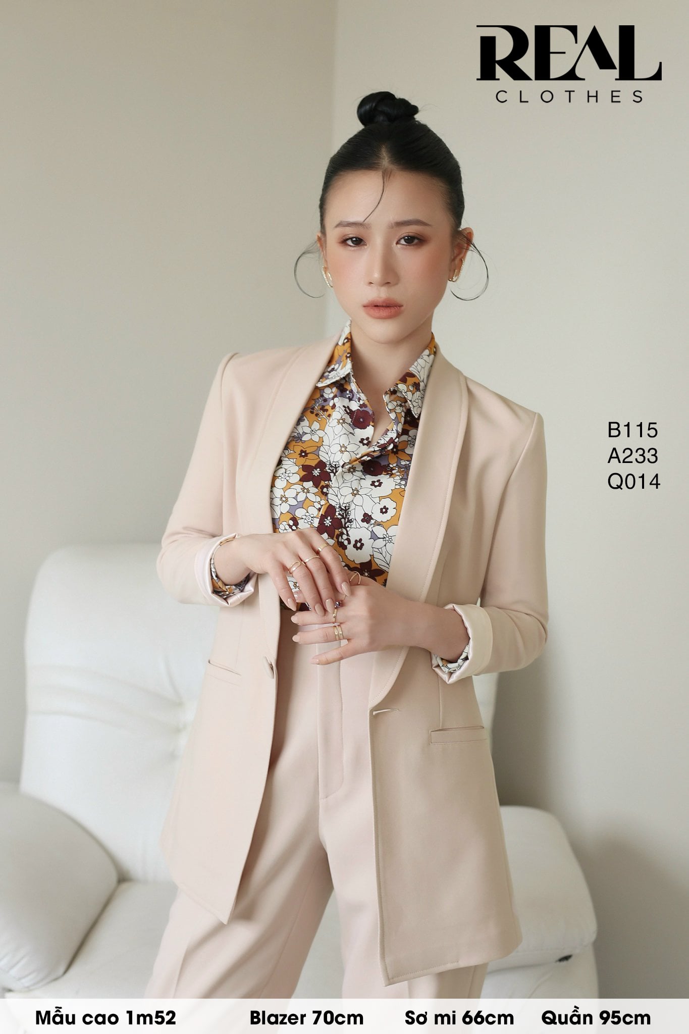 Sơ mi hoa nâu size FINAL SALE - size XS