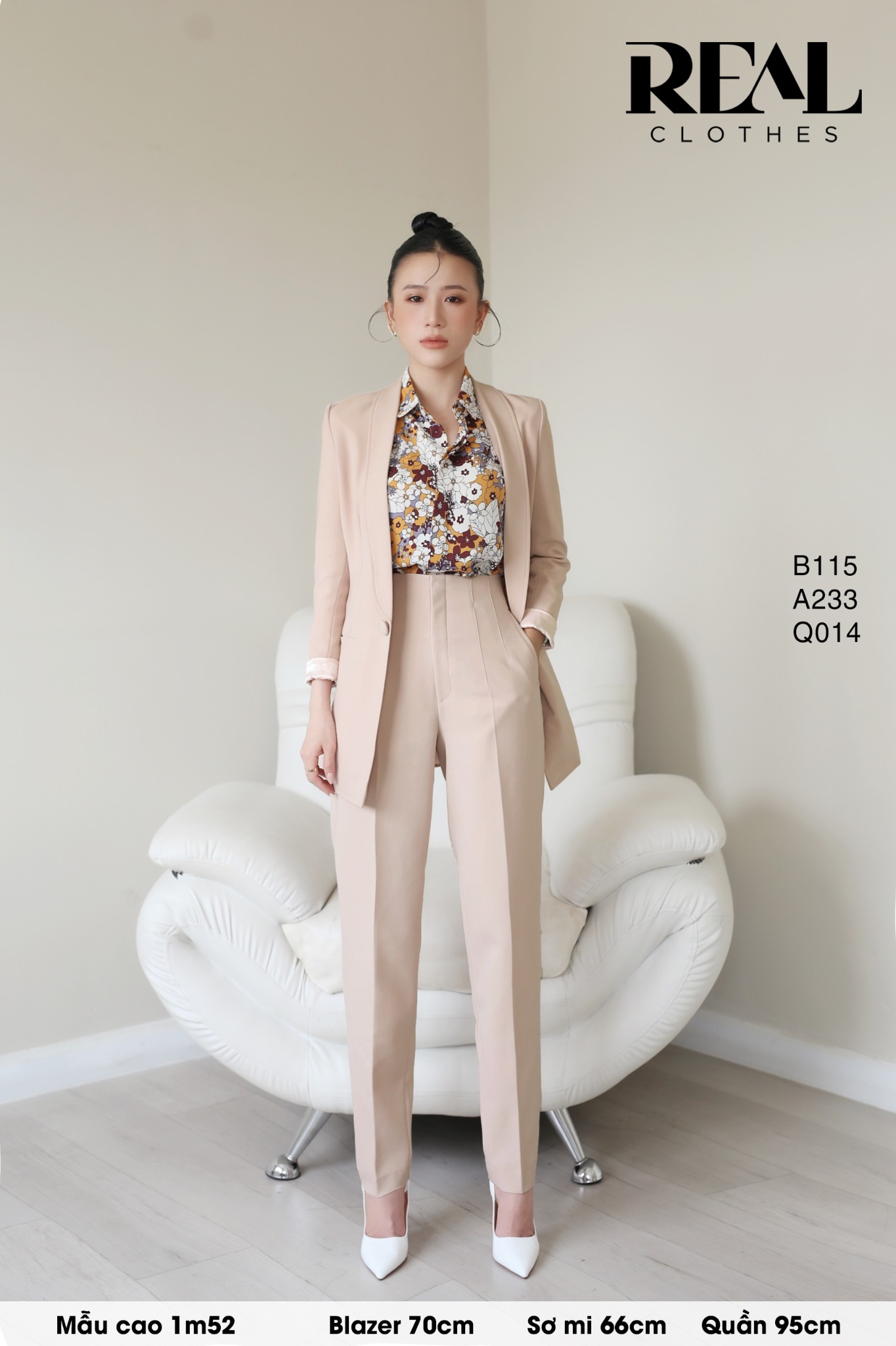 Sơ mi hoa nâu size FINAL SALE - size XS