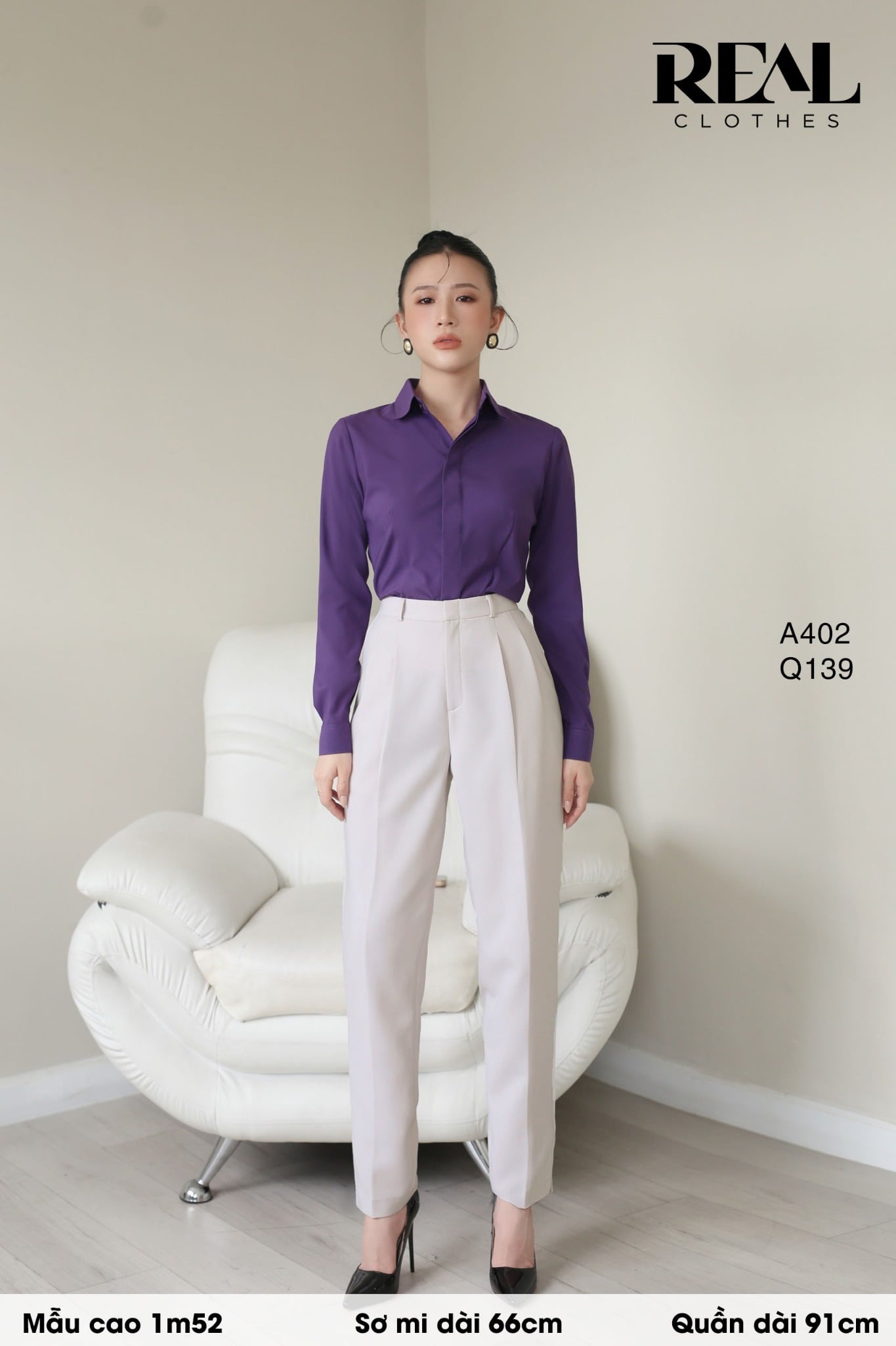 Quần lưng cao cindy kem SALE