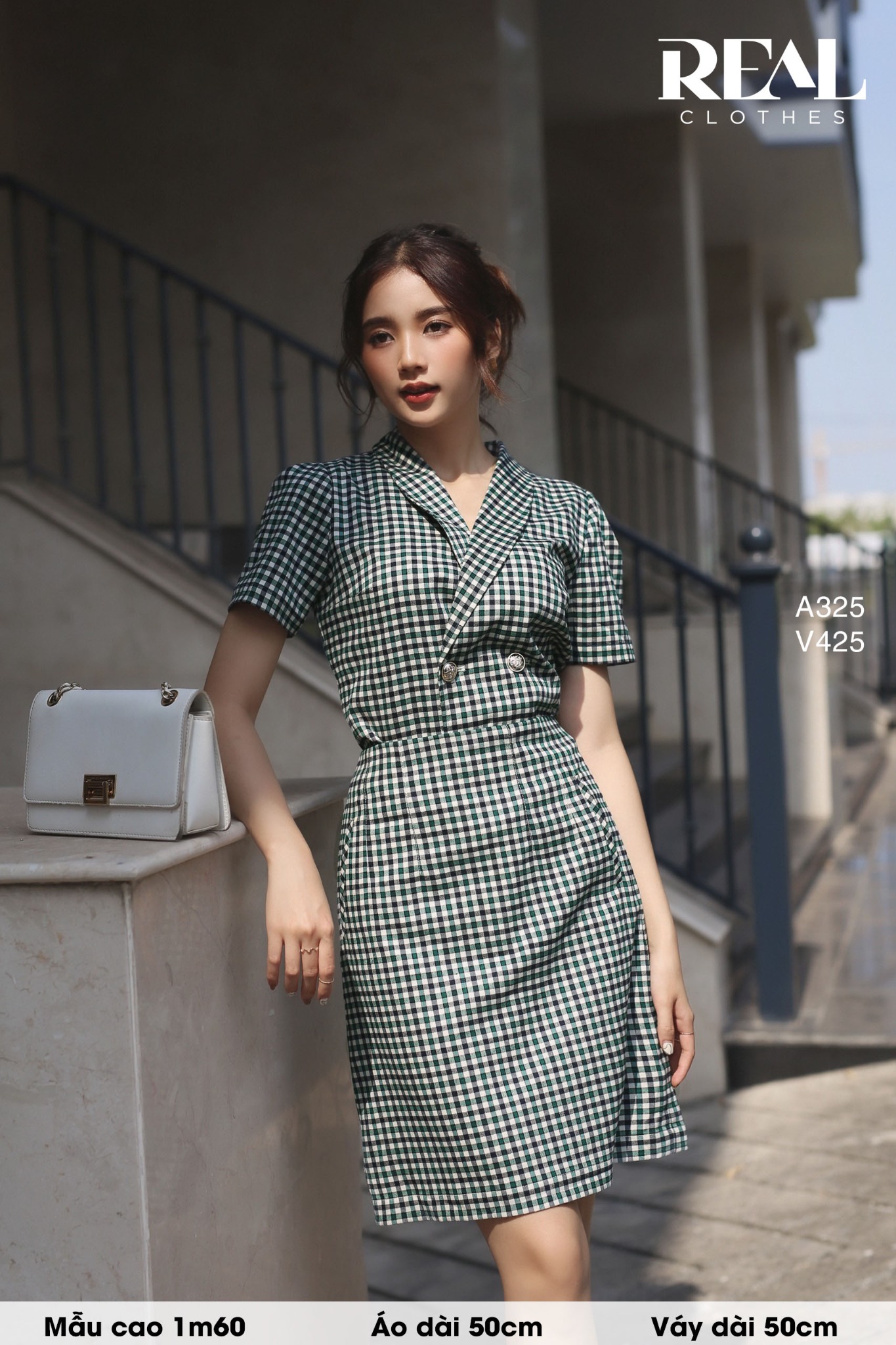 Váy Tokyo caro xanh SALE