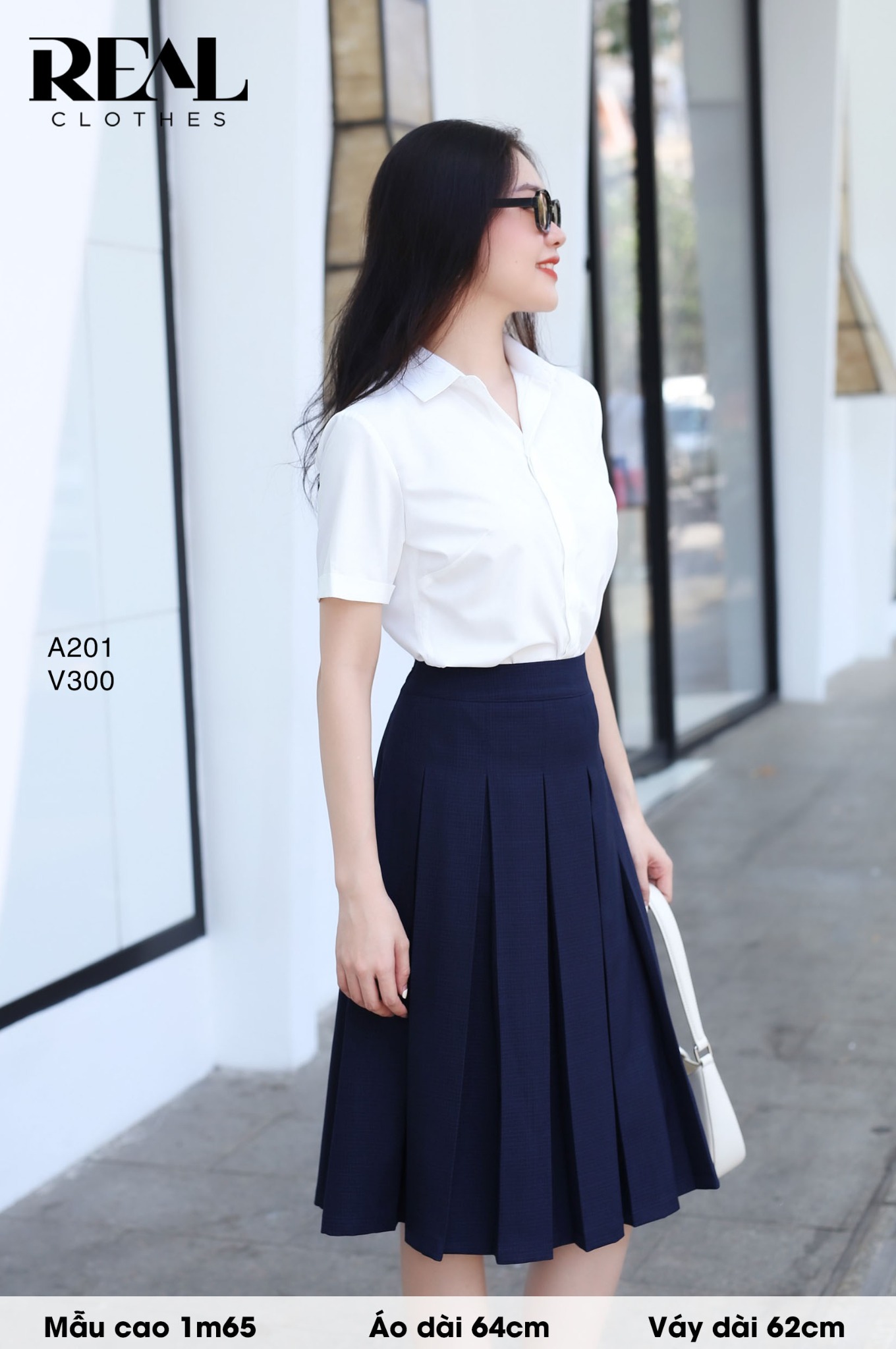 Sơ mi lụa sồi trắng tay đủ