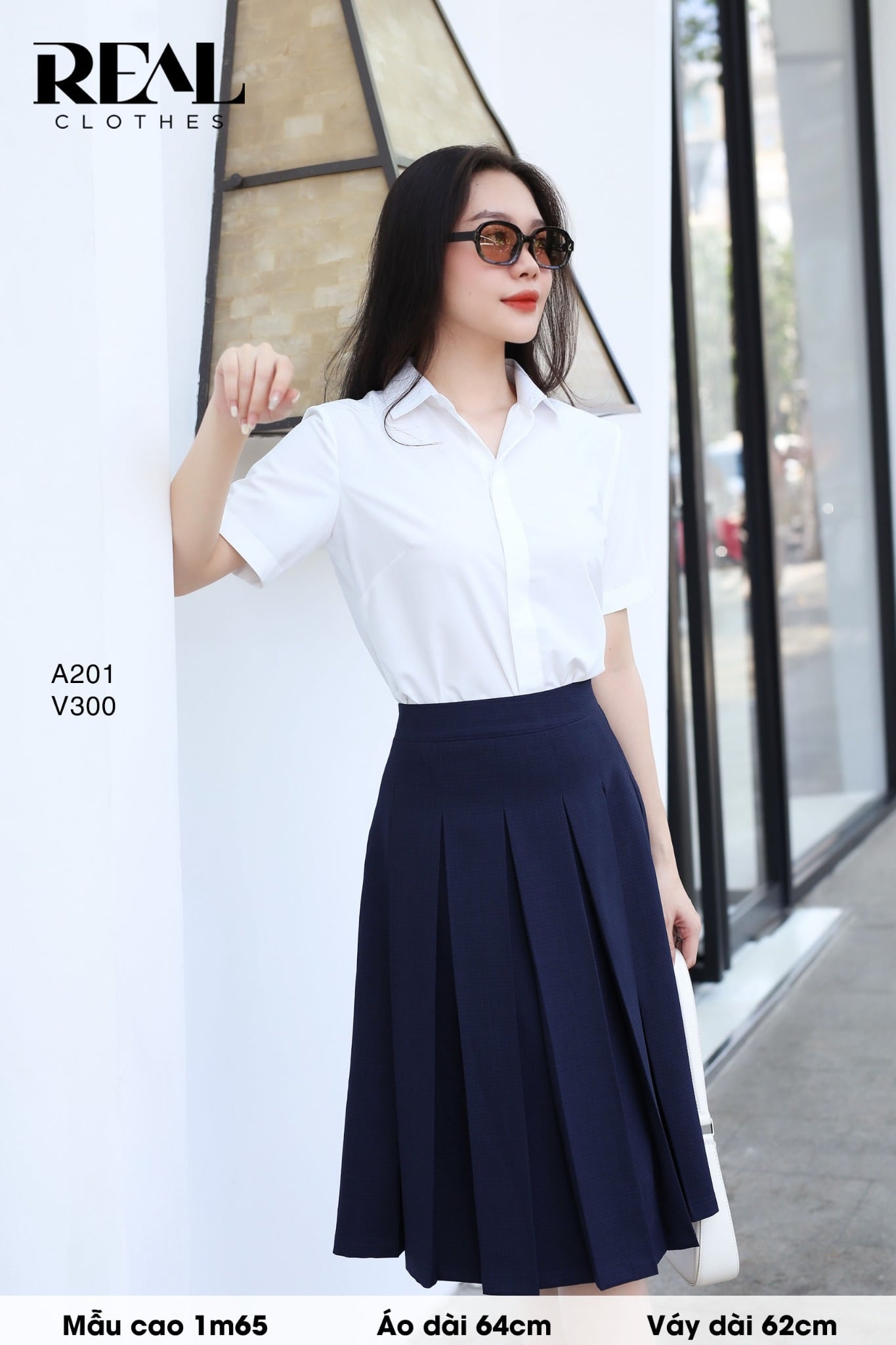 Sơ mi lụa sồi trắng tay đủ