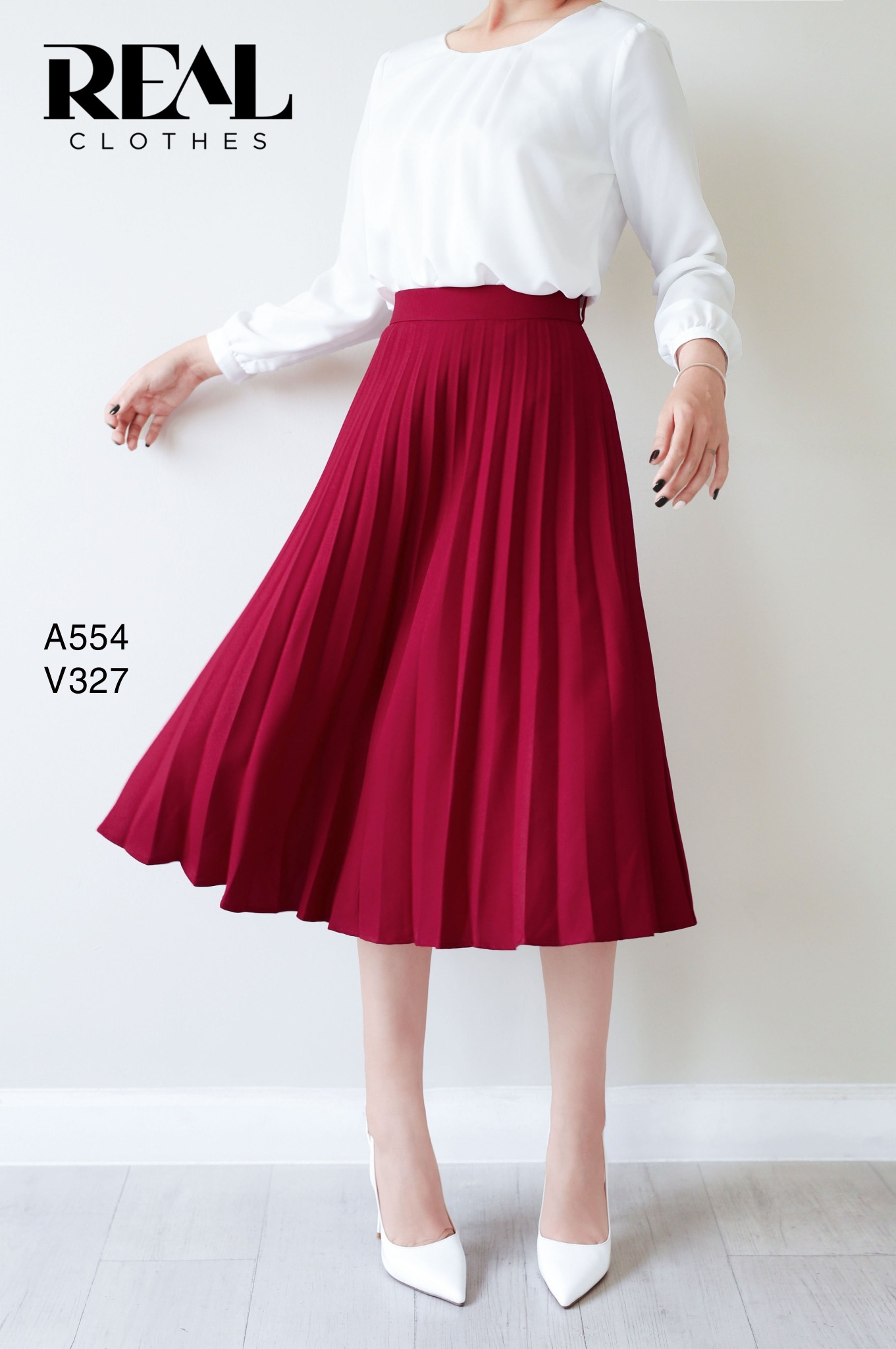 Váy rẻ quạt đỏ FINAL SALE