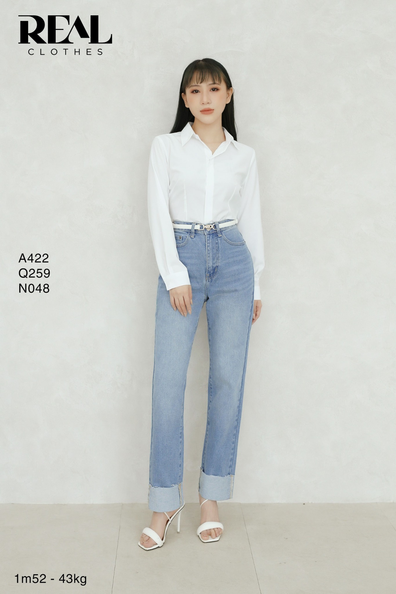 Sơ mi chít eo nano trắng