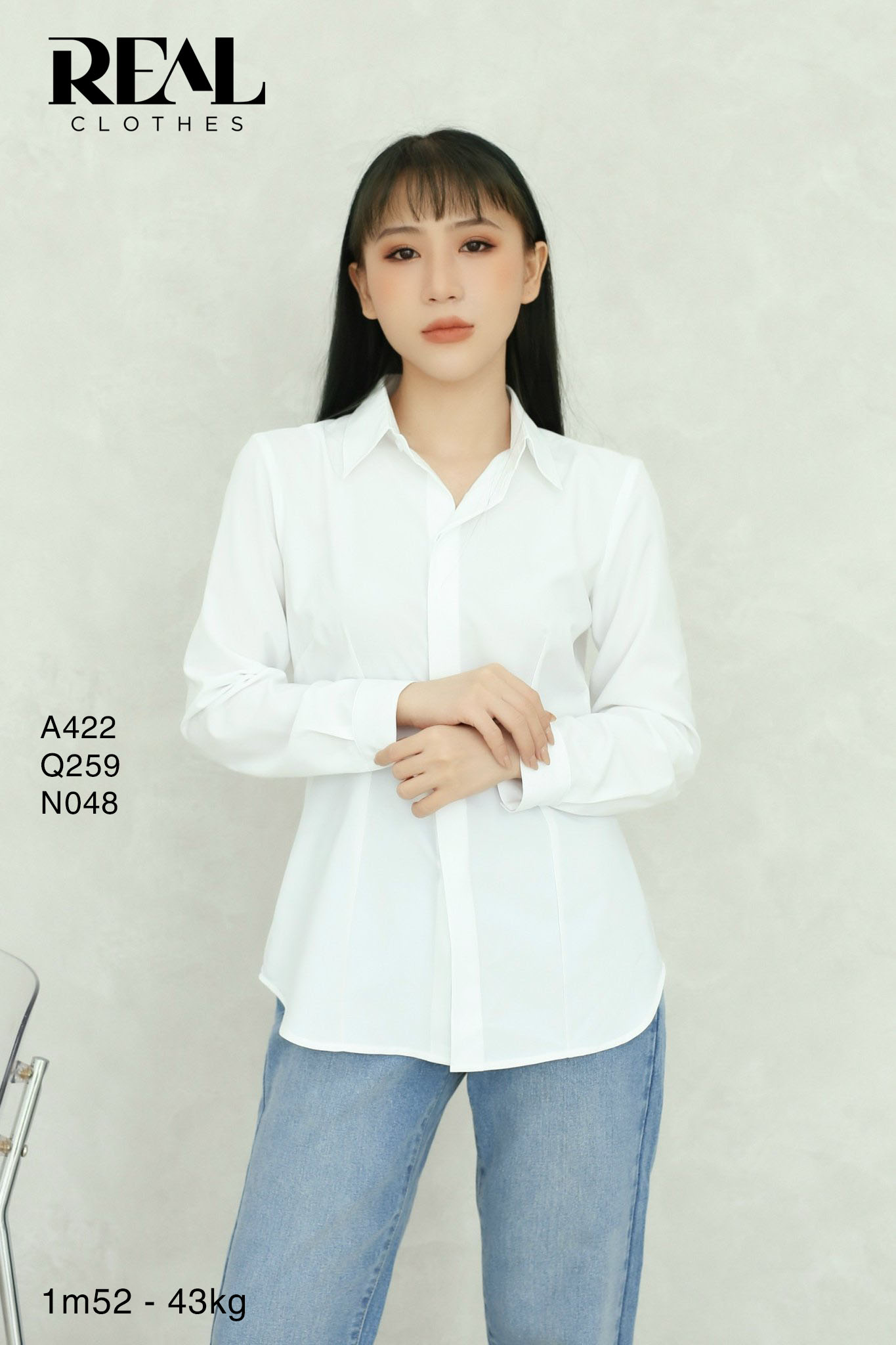 Sơ mi chít eo nano trắng