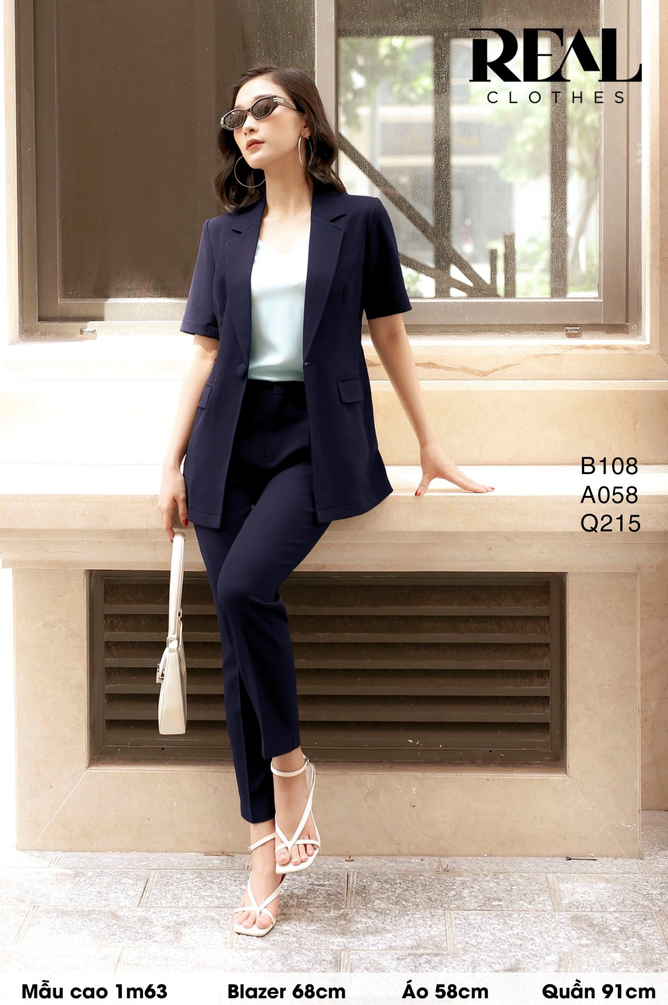 Quần lưng cao cindy xanh đen SALE - size XS