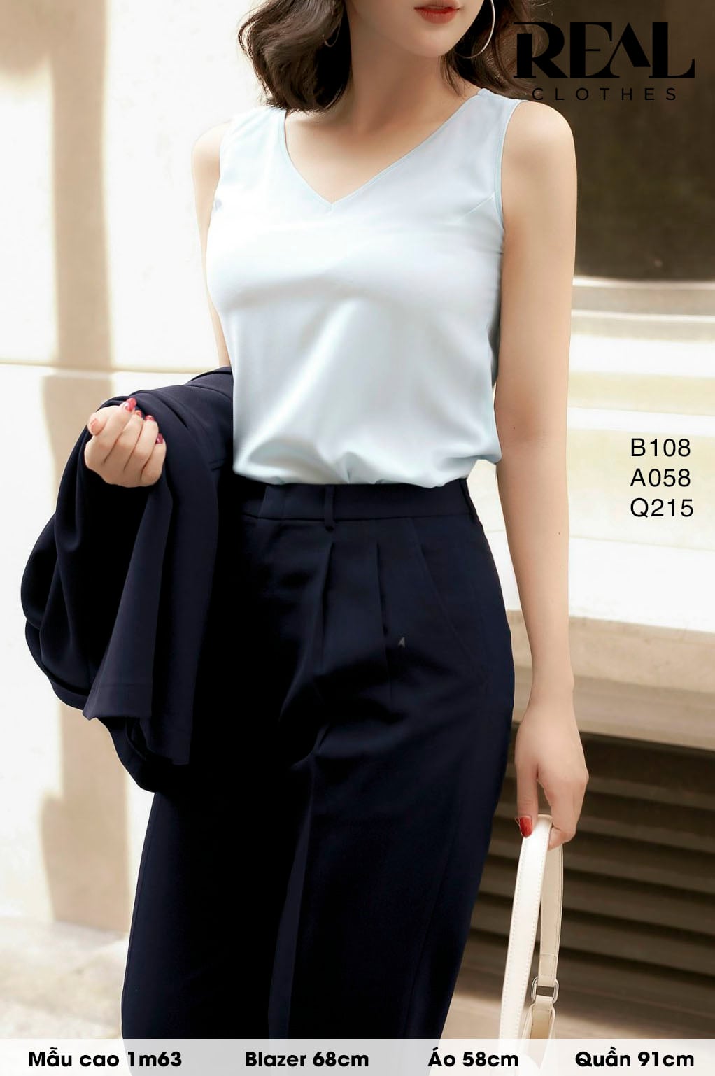 Quần lưng cao cindy xanh đen SALE - size XS