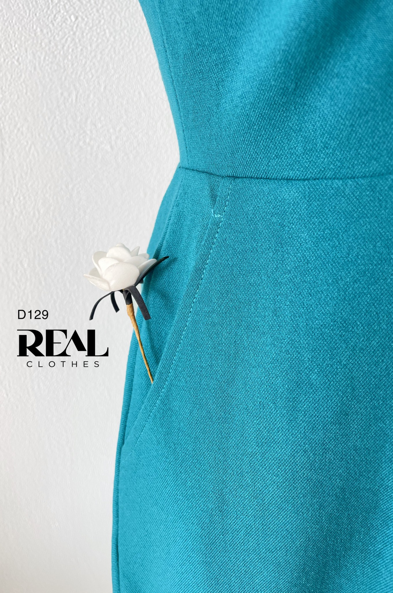 Đầm cổ ve form A xanh cổ vịt MỚI SALE - size M