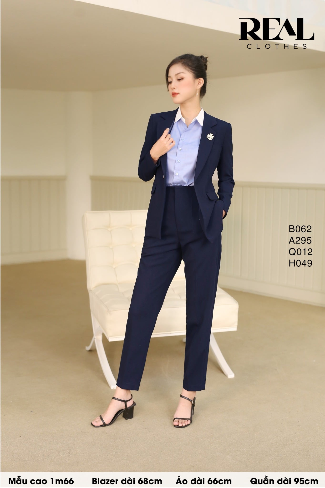 Blazer Clara cindy xanh đen