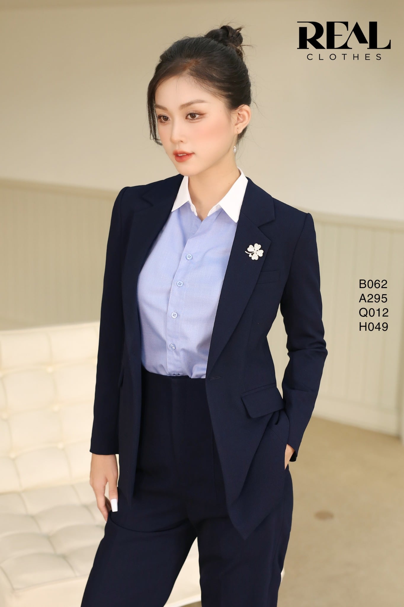 Blazer Clara cindy xanh đen
