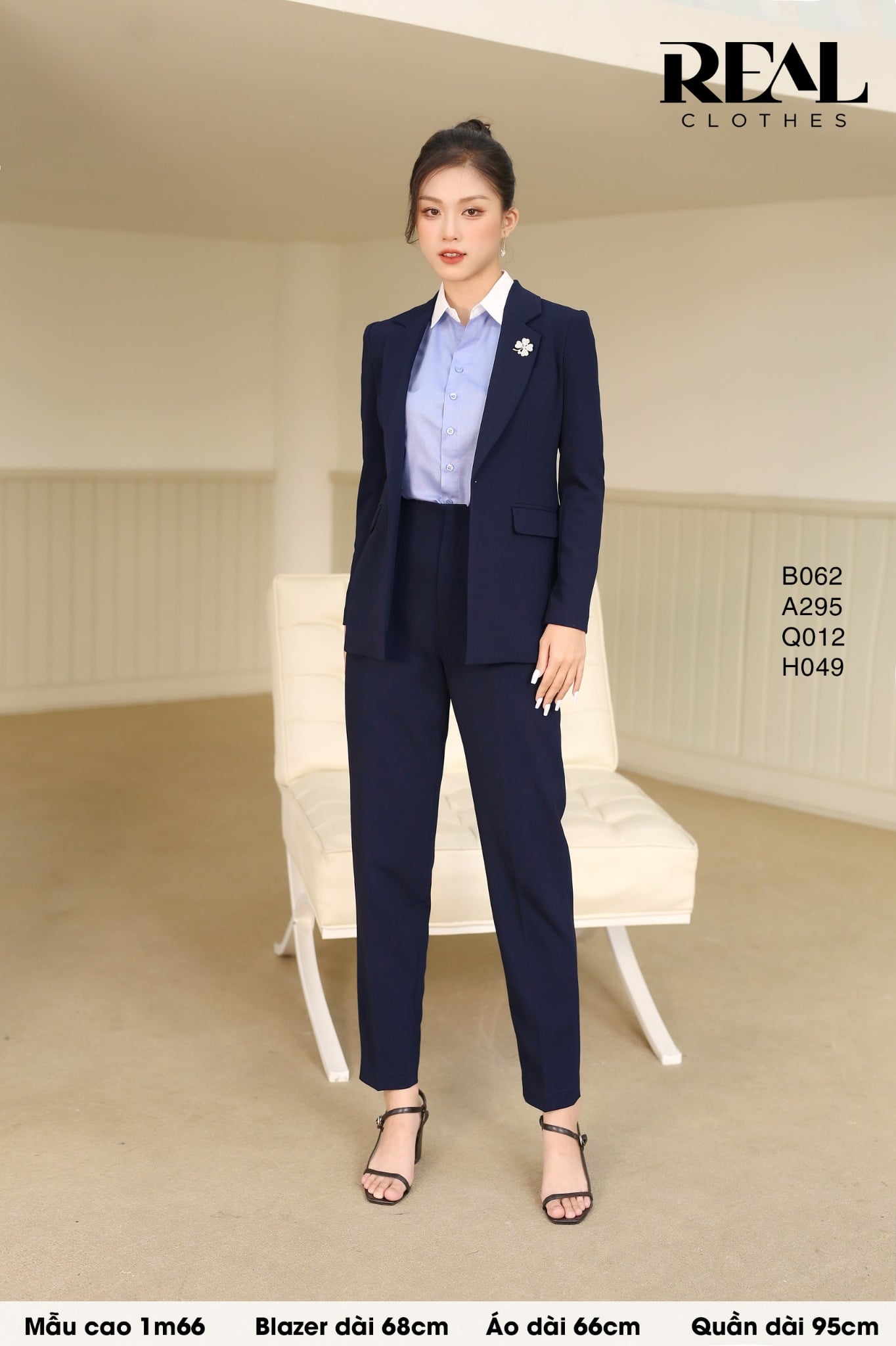 Blazer Clara cindy xanh đen