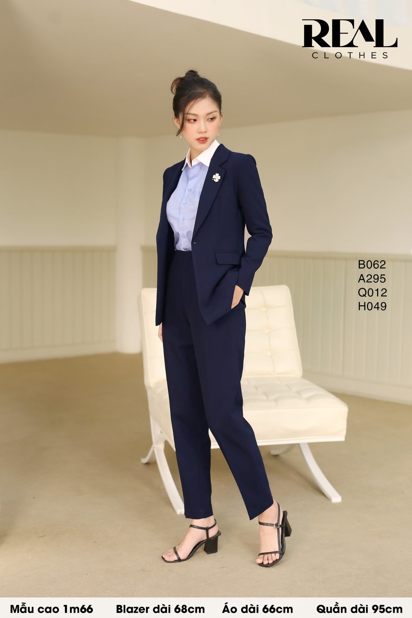 Blazer Clara cindy xanh đen