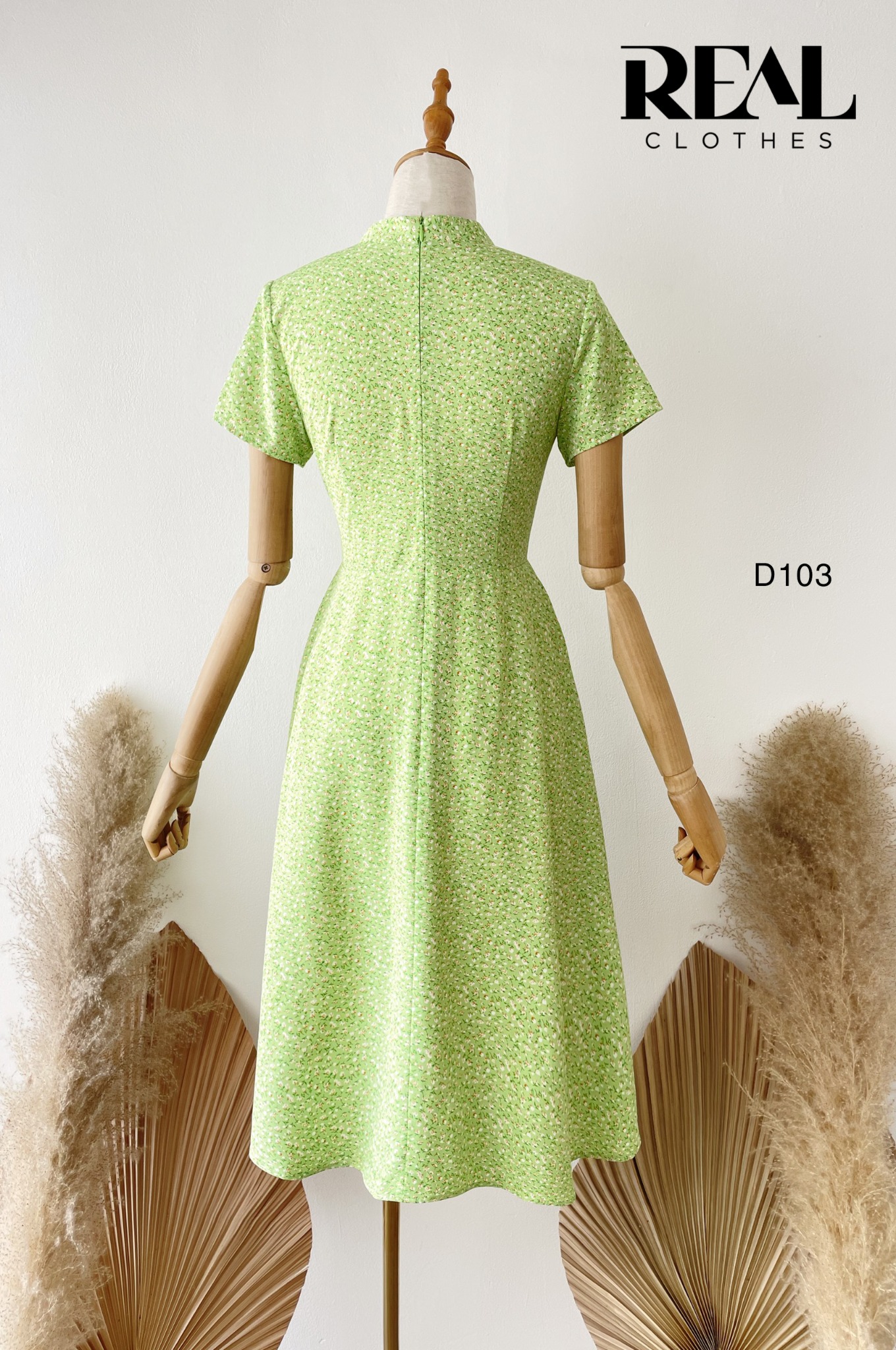 Đầm Summer hoa xanh lá SALE