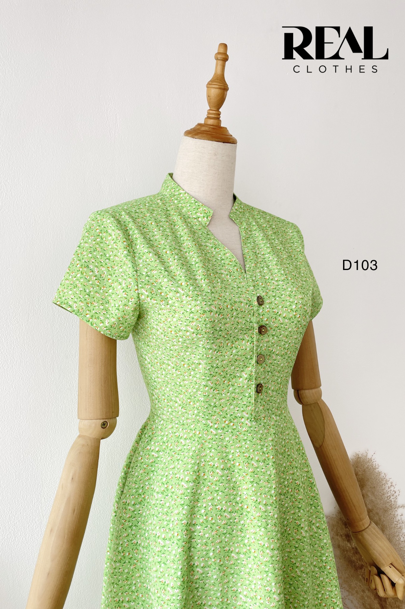 Đầm Summer hoa xanh lá SALE