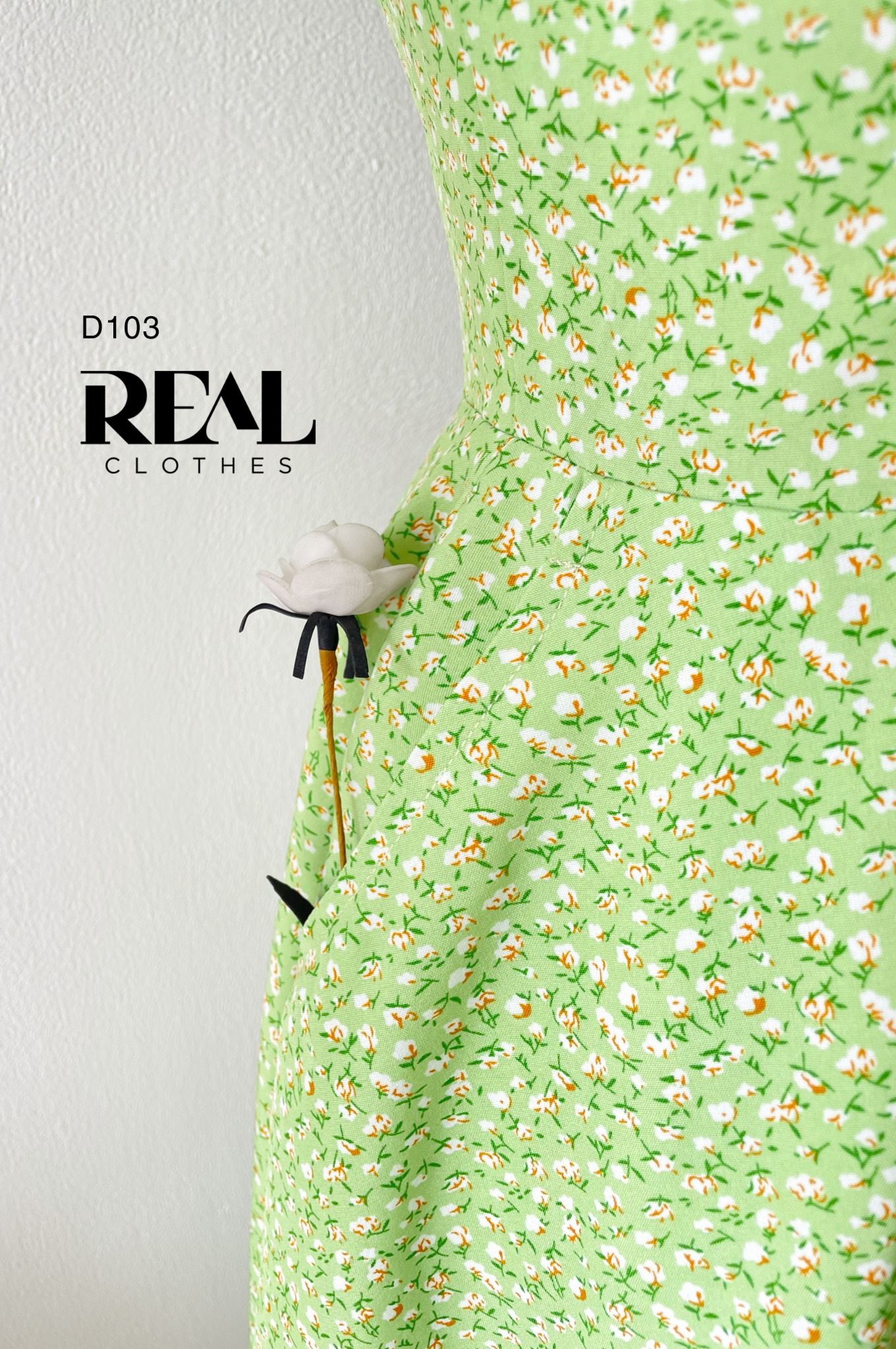 Đầm Summer hoa xanh lá SALE